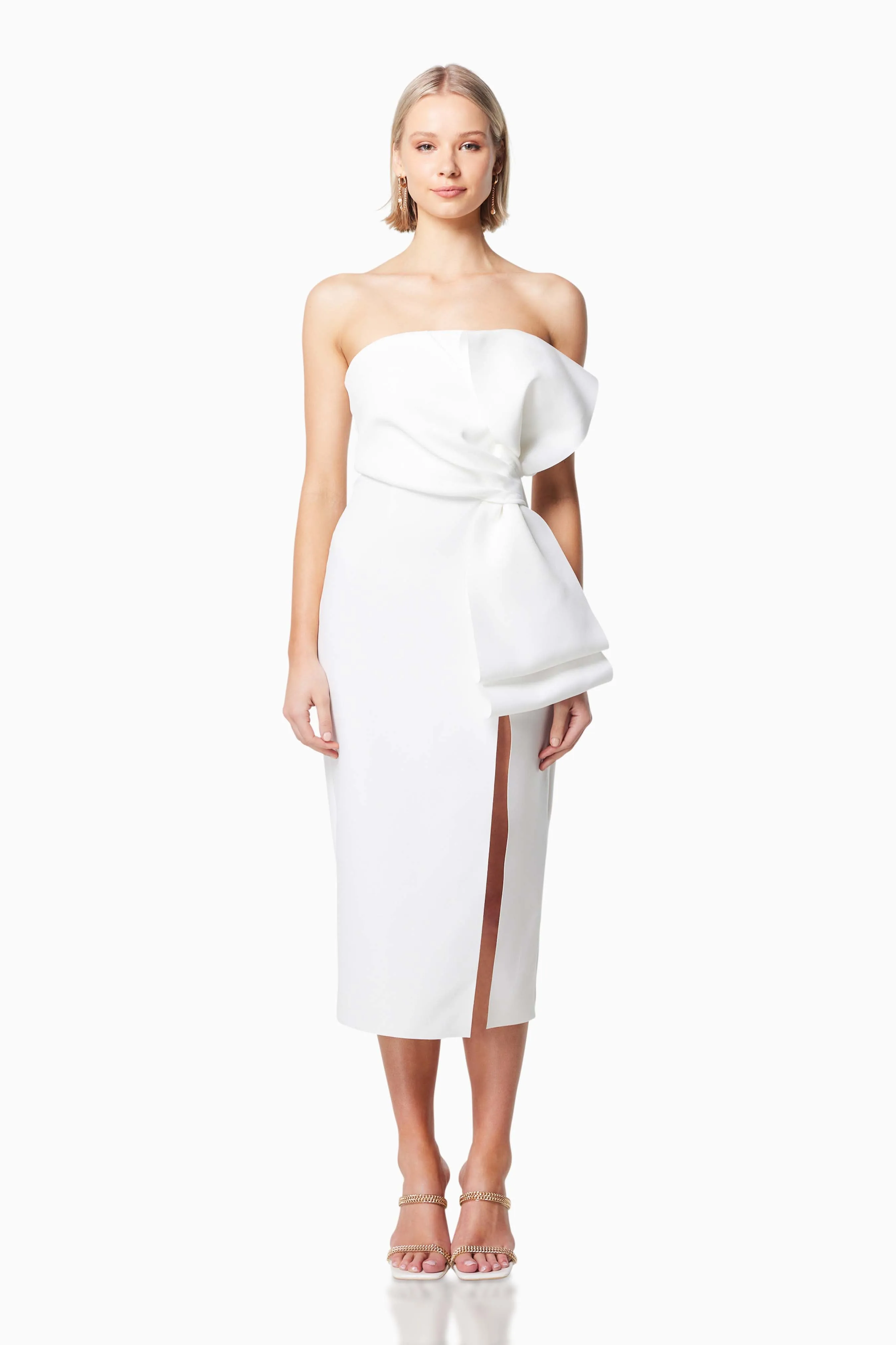 Brighton 3D Midi Dress In White sold by Elliatt