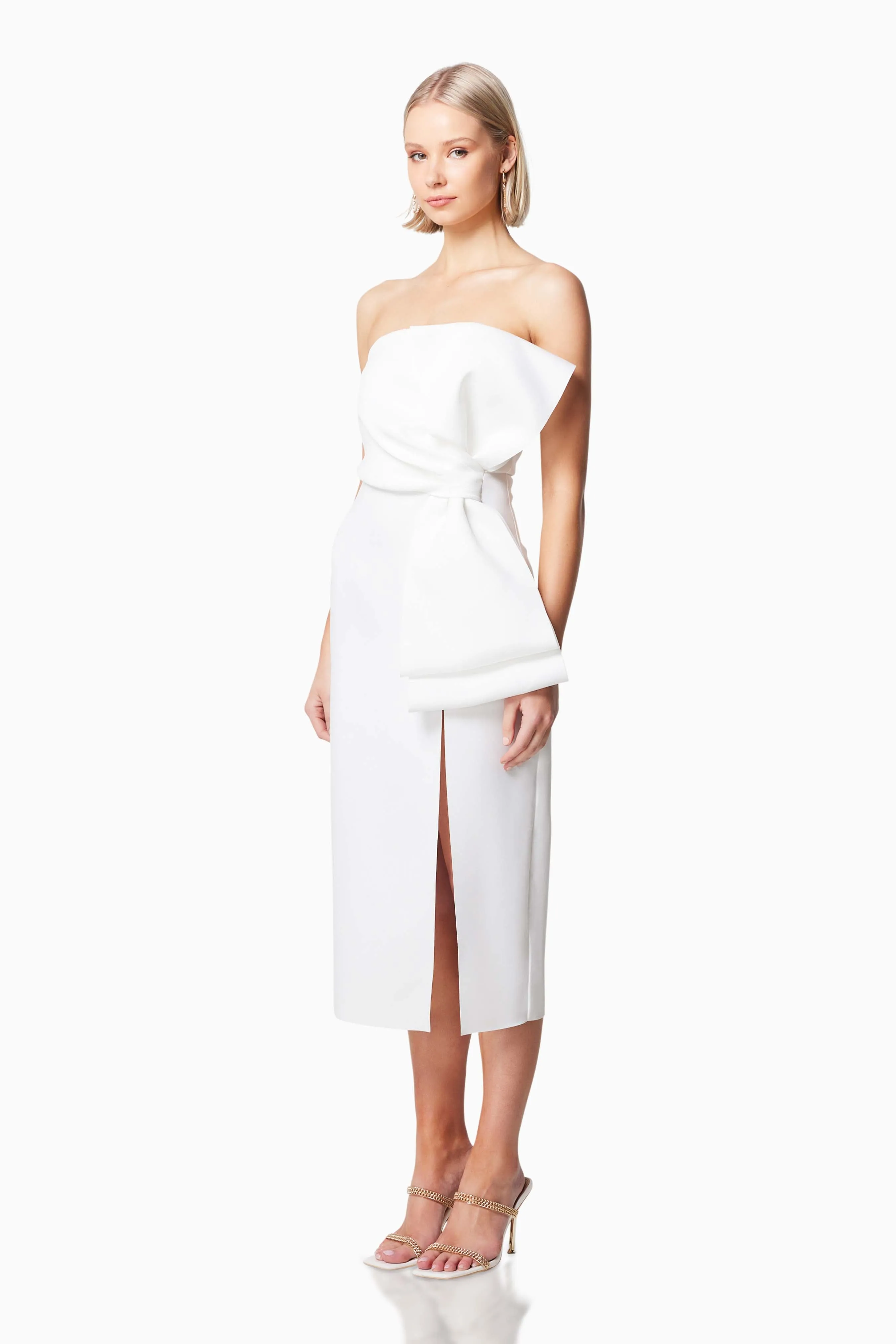 Brighton 3D Midi Dress In White sold by Elliatt product image thumbnail 3