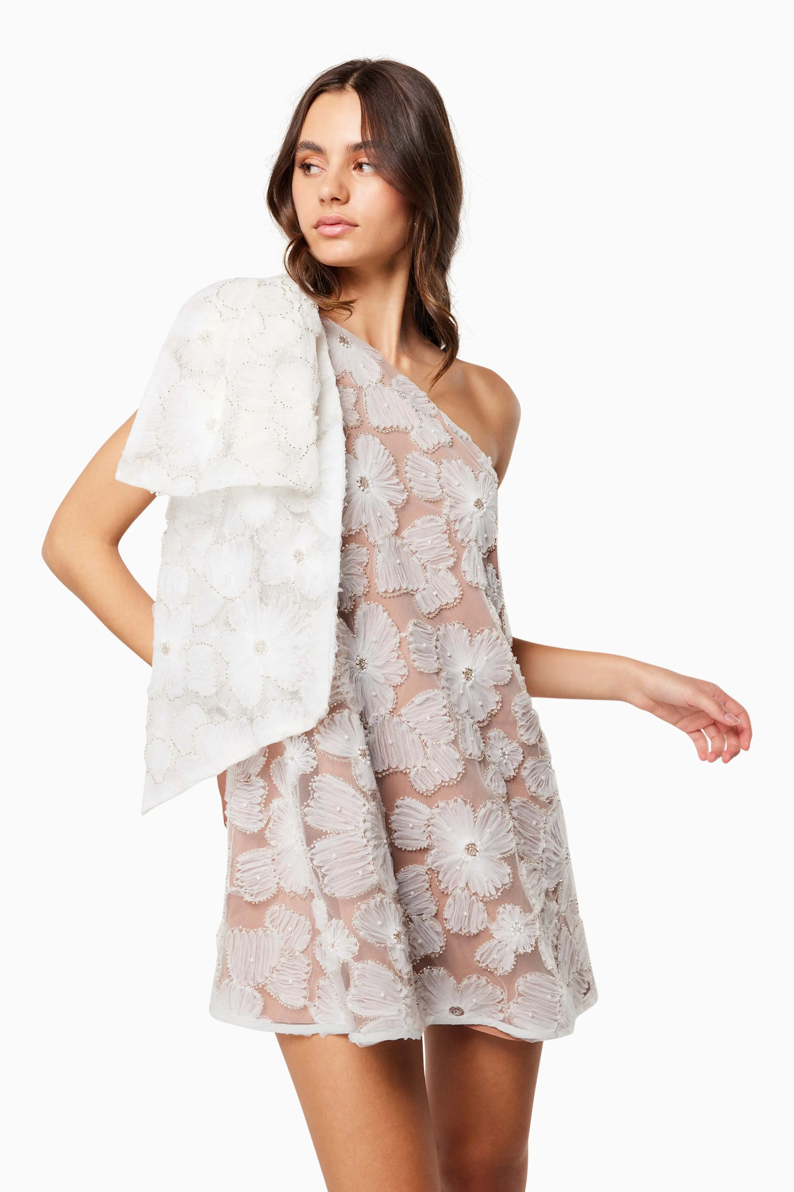 Briar One Shoulder Mini Dress In White sold by Elliatt product image thumbnail 2