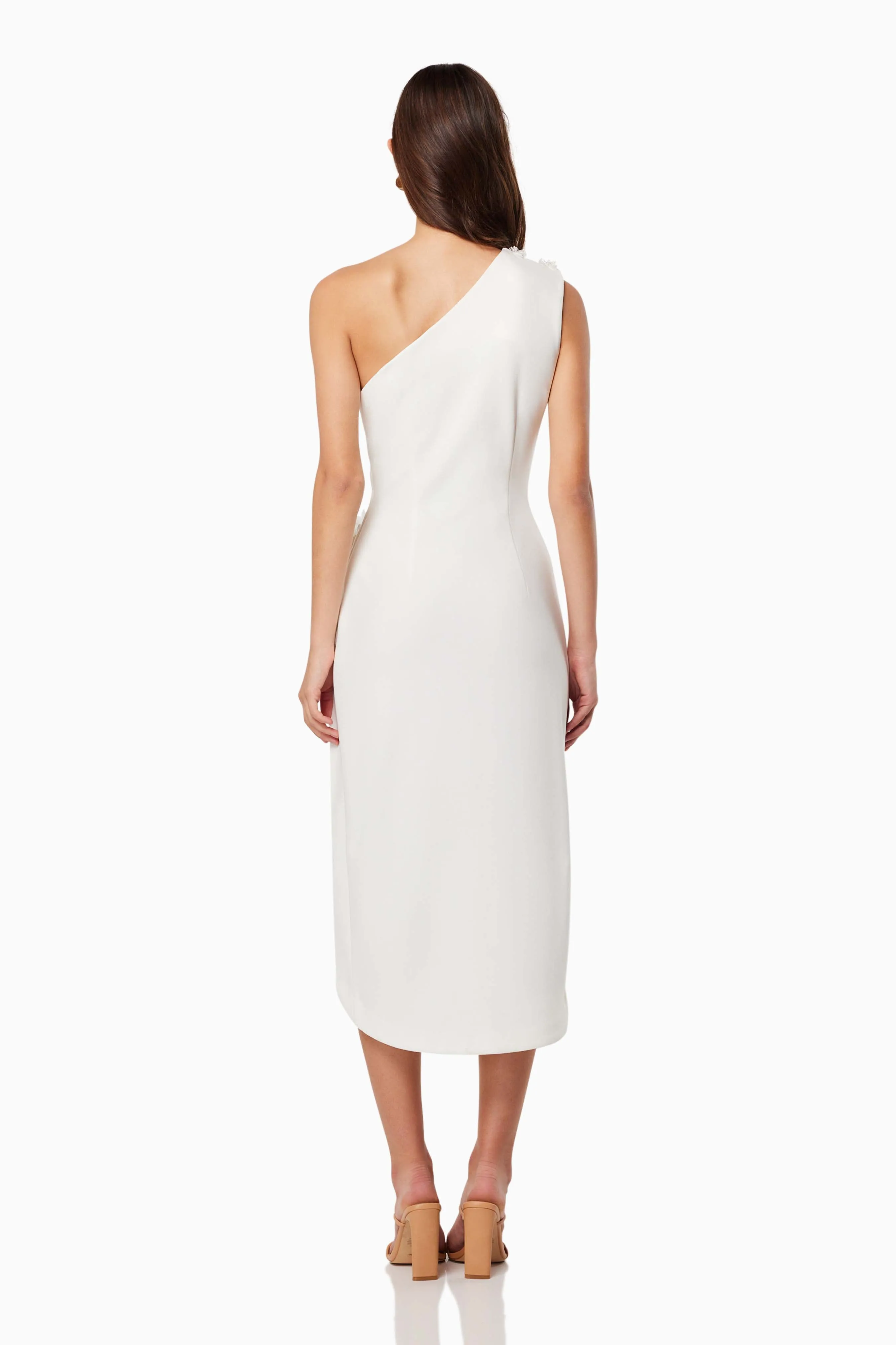 Astoria One Shoulder Midi Dress In White sold by Elliatt product image thumbnail 5