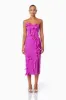 Bethany Strapless Floral Midi Dress In Purple sold by Elliatt