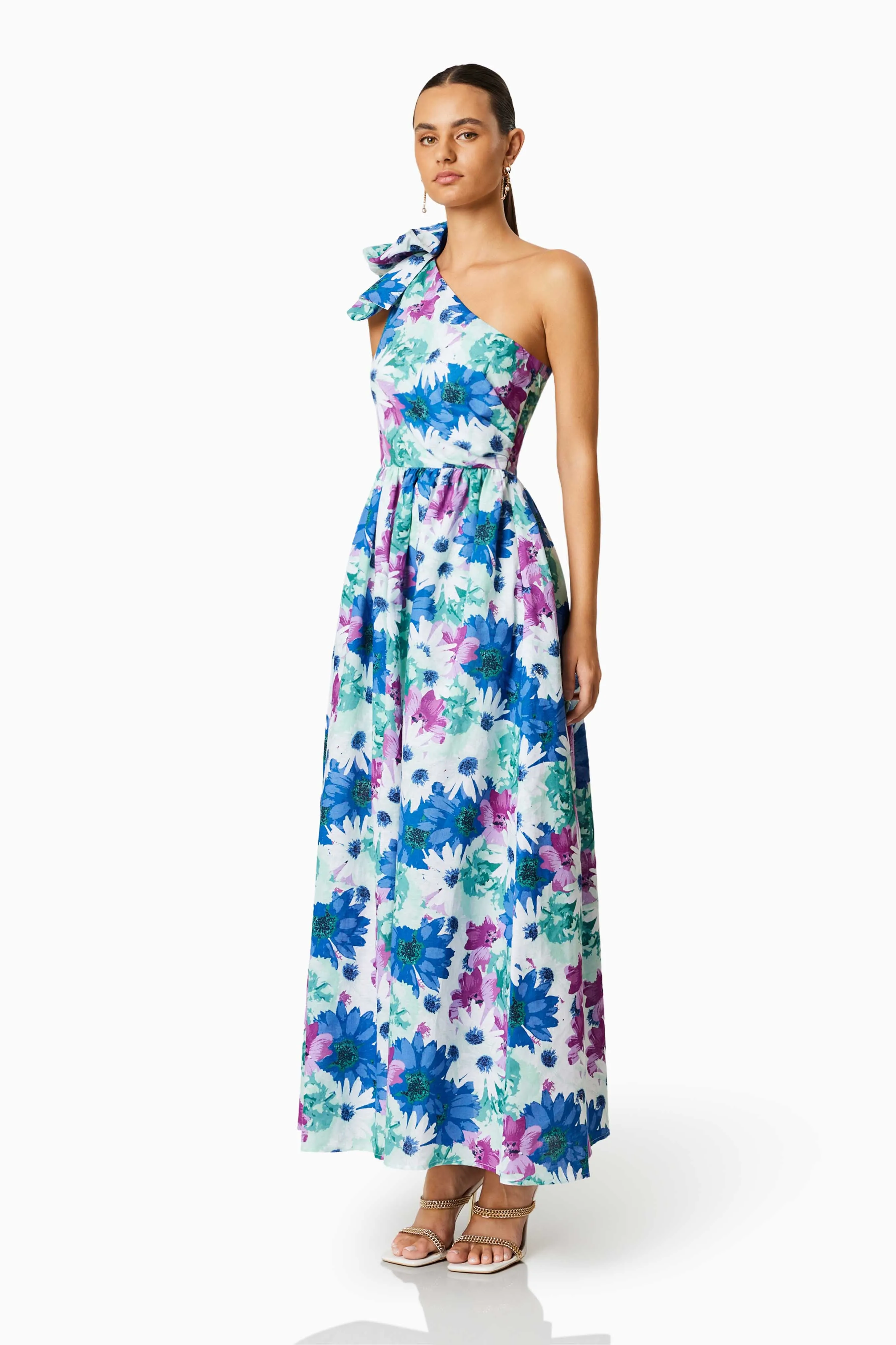 Aloha One Shoulder Midi Dress In Blue sold by Elliatt product image thumbnail 3