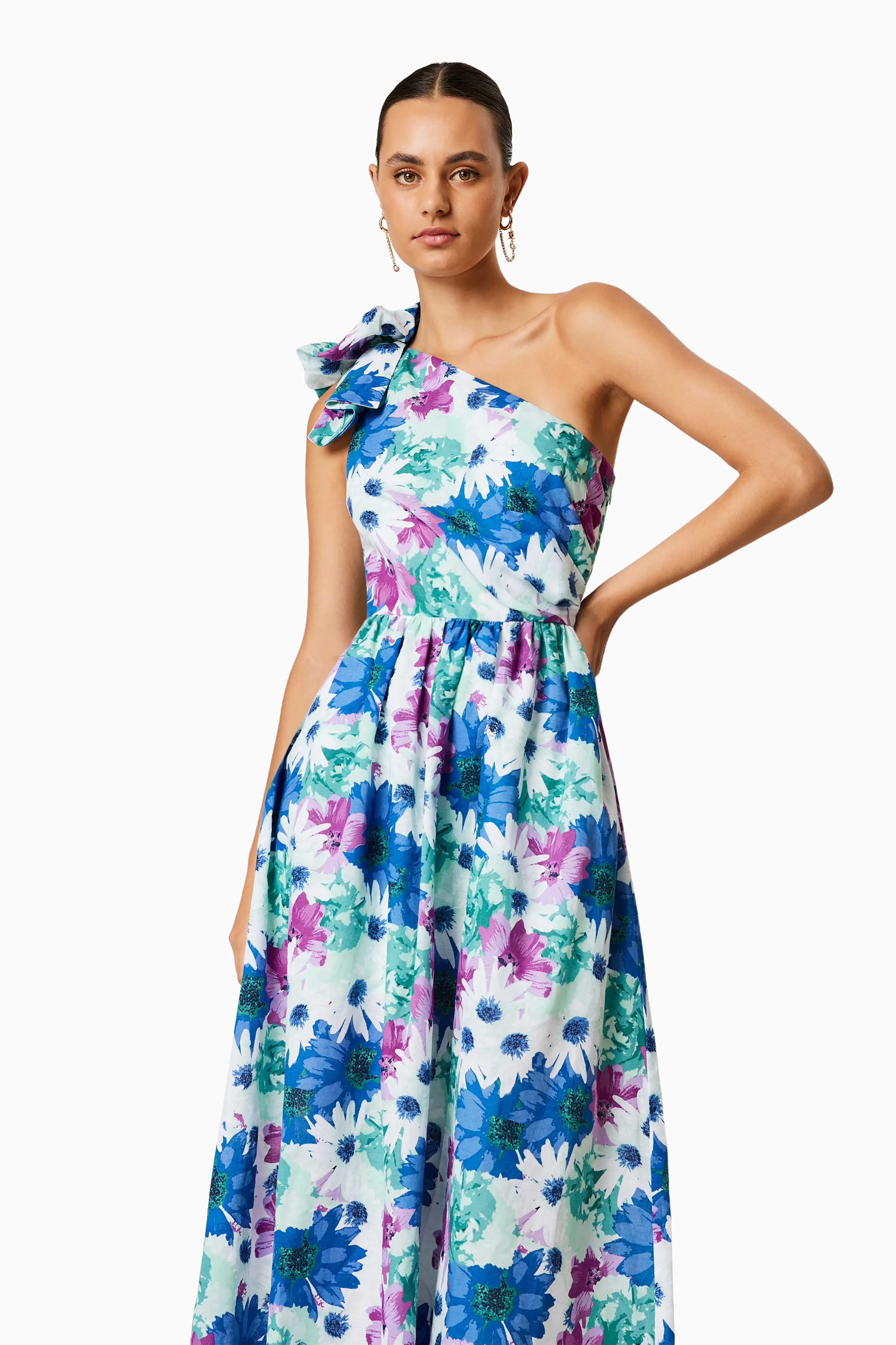 Aloha One Shoulder Midi Dress In Blue sold by Elliatt product image thumbnail 2