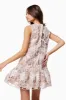 Heartbeat Printed Broderie Lace Dress In Purple sold by Elliatt