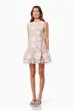 Heartbeat Printed Broderie Lace Dress In Purple sold by Elliatt