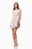 Heartbeat Printed Broderie Lace Dress In Purple sold by Elliatt