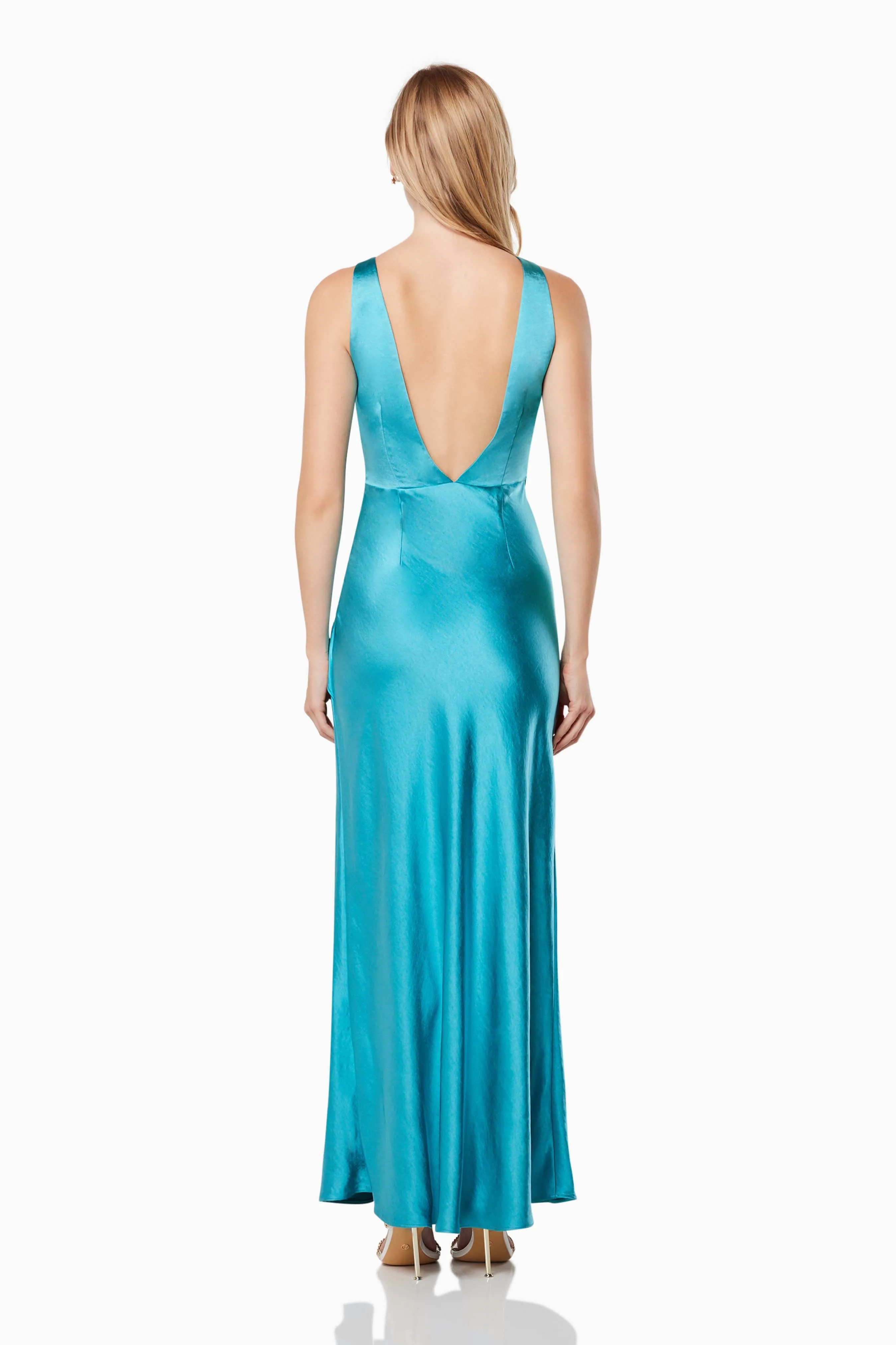 Junia Wrapped Neckline Maxi Dress In Blue sold by Elliatt product image thumbnail 5
