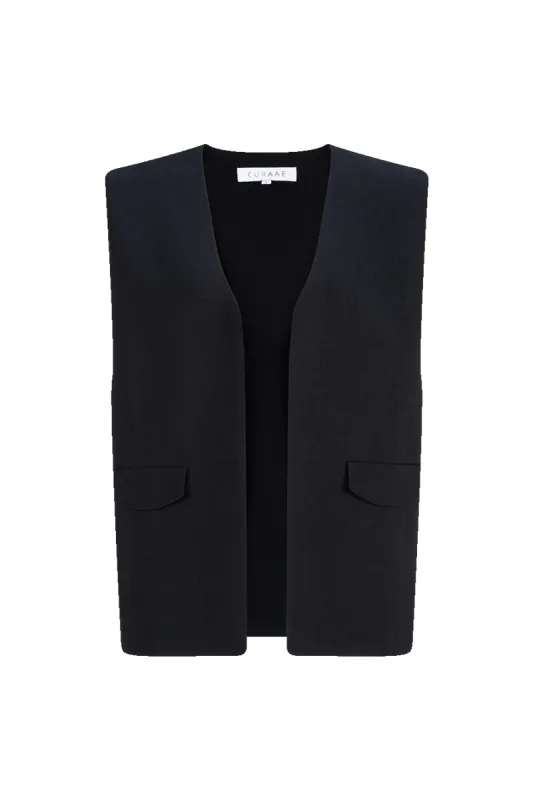 CURAAE Windsor Knit Vest in Black sold by Elliatt