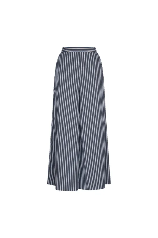 CURAAE Marcy Wide Leg Pants in Navy Stripe sold by Elliatt