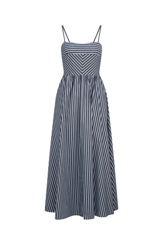CURAAE Spring Sun Dress in Navy Stripe made by Elliatt