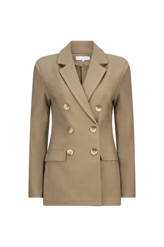 CURAAE Alexi Double Breasted Blazer in Green sold by Elliatt