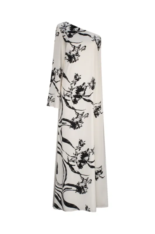 CURAAE Matilda One Shoulder Satin Maxi Dress sold by Elliatt