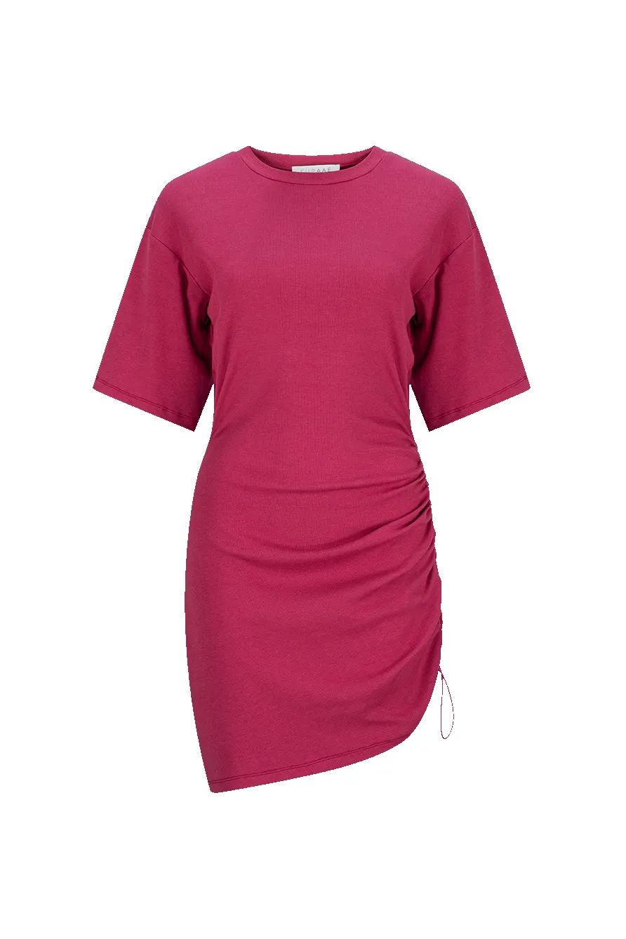 CURAAE Peony Short Sleeve Mini Dress in Pink sold by Elliatt