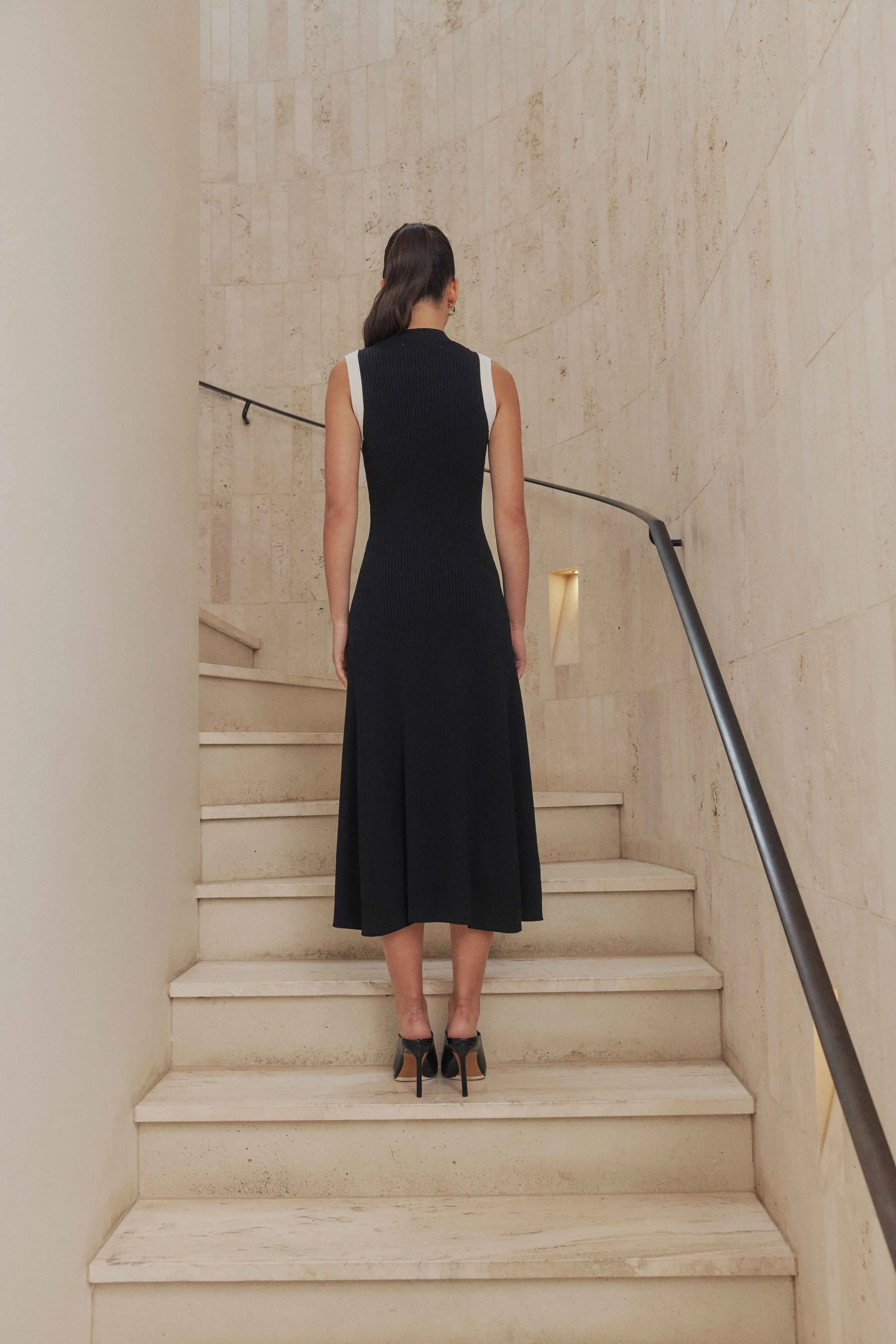 CURAAE Berlin Rib Knit Midi Dress in Black sold by Elliatt product image thumbnail 4