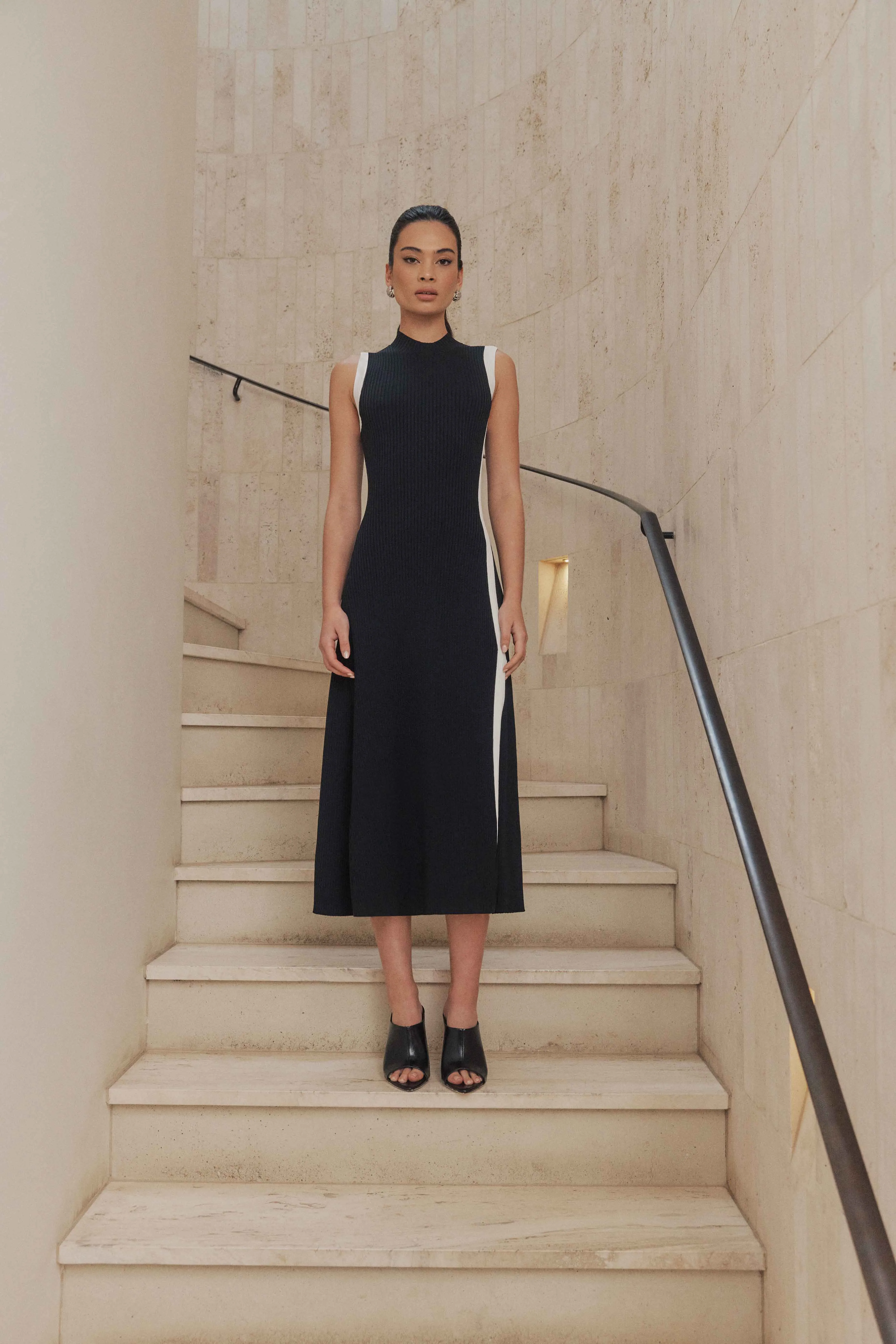 CURAAE Berlin Rib Knit Midi Dress in Black sold by Elliatt product image thumbnail 2