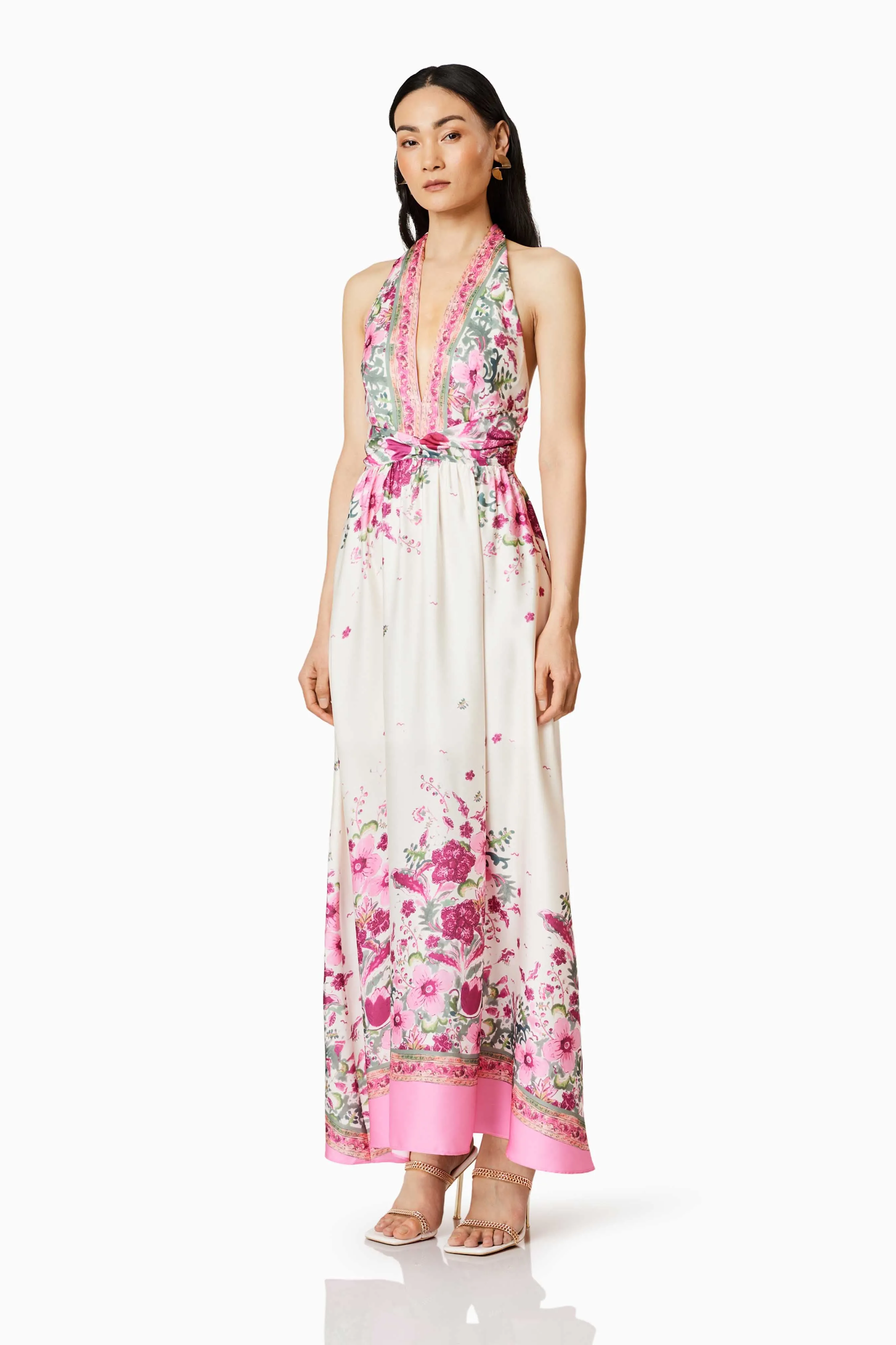 Castaway Maxi Dress In White & Pink Florals sold by Elliatt product image thumbnail 3