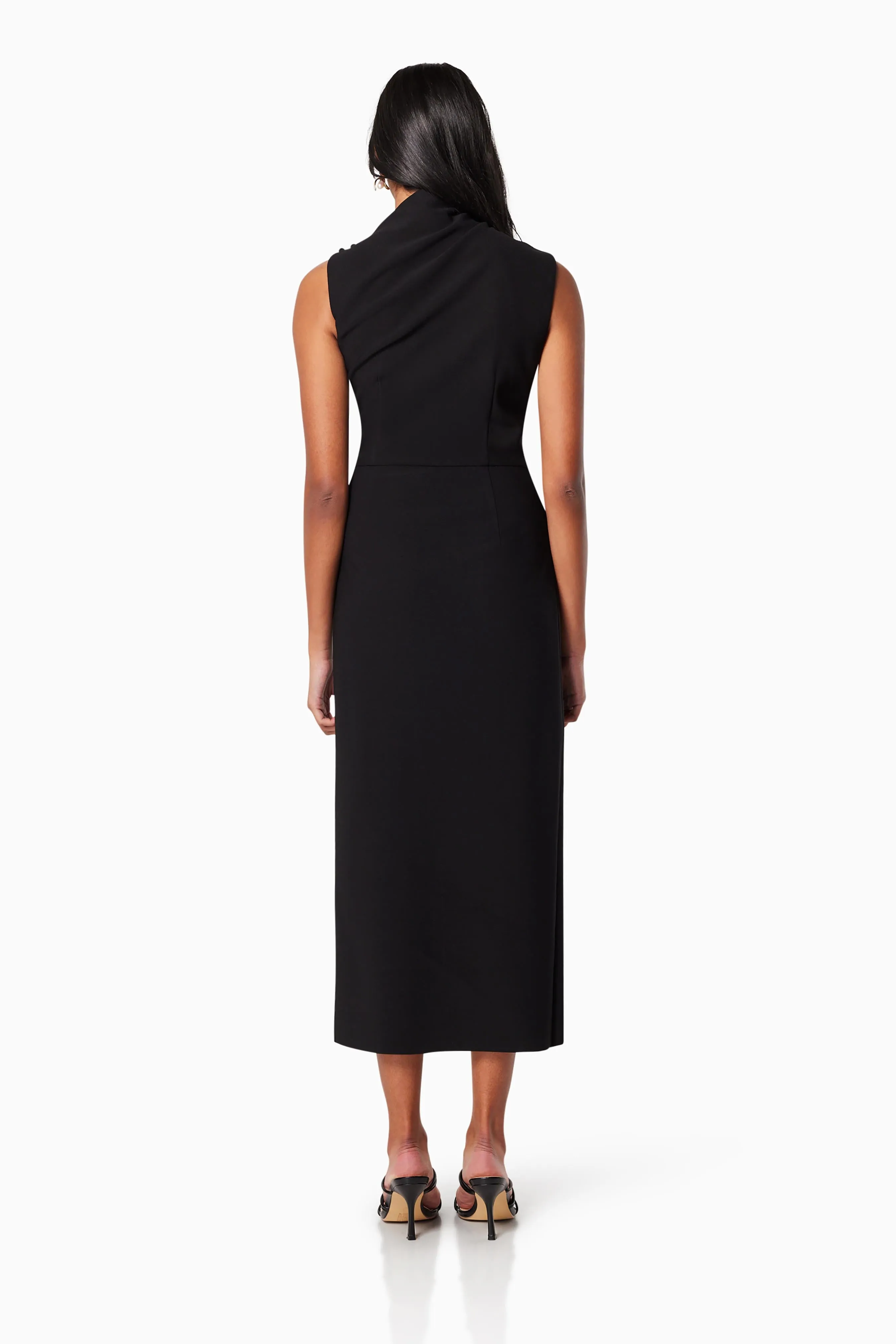 Genoa Fitted Midi Dress In Black sold by Elliatt product image thumbnail 5