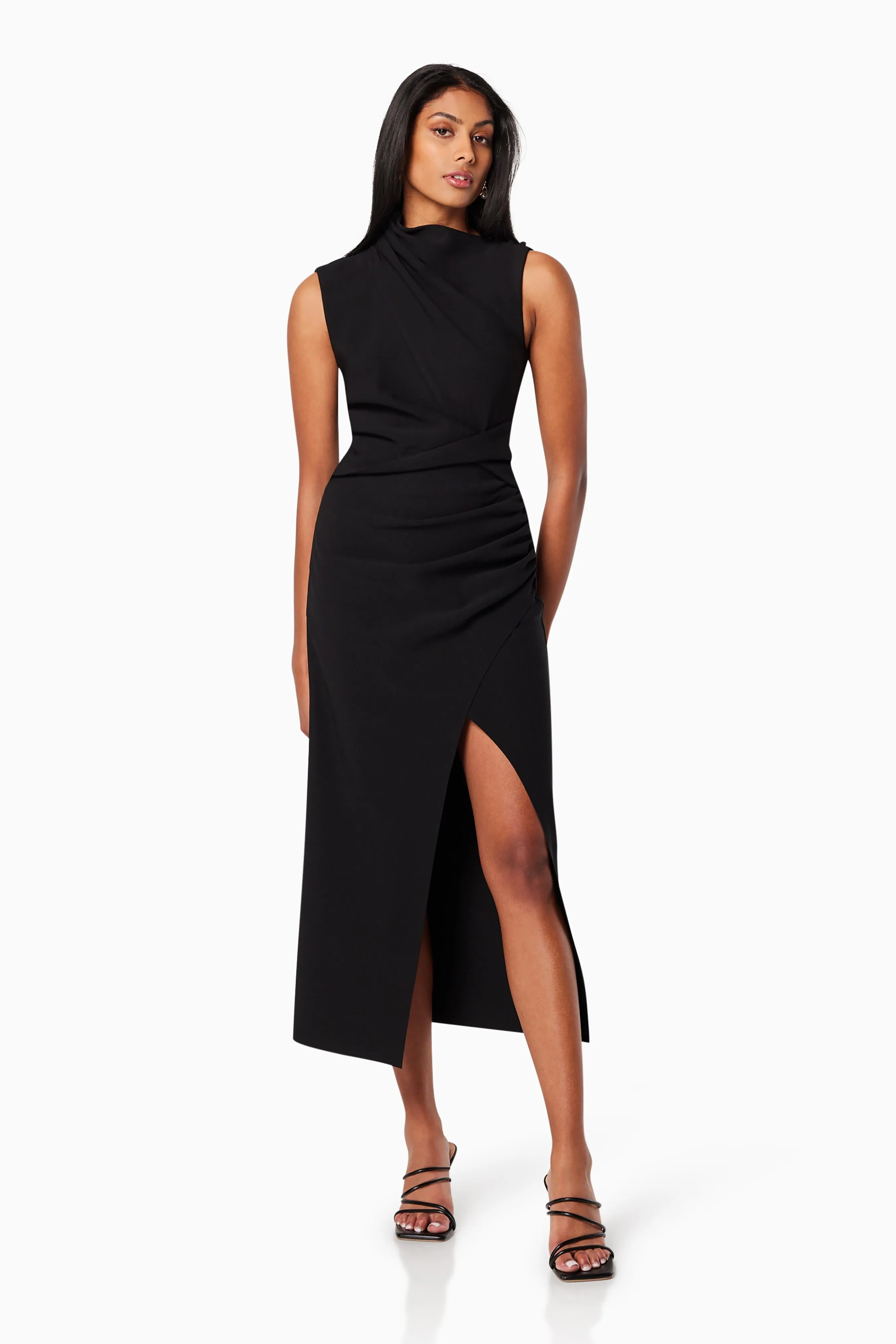 Genoa Fitted Midi Dress In Black sold by Elliatt product image thumbnail 4