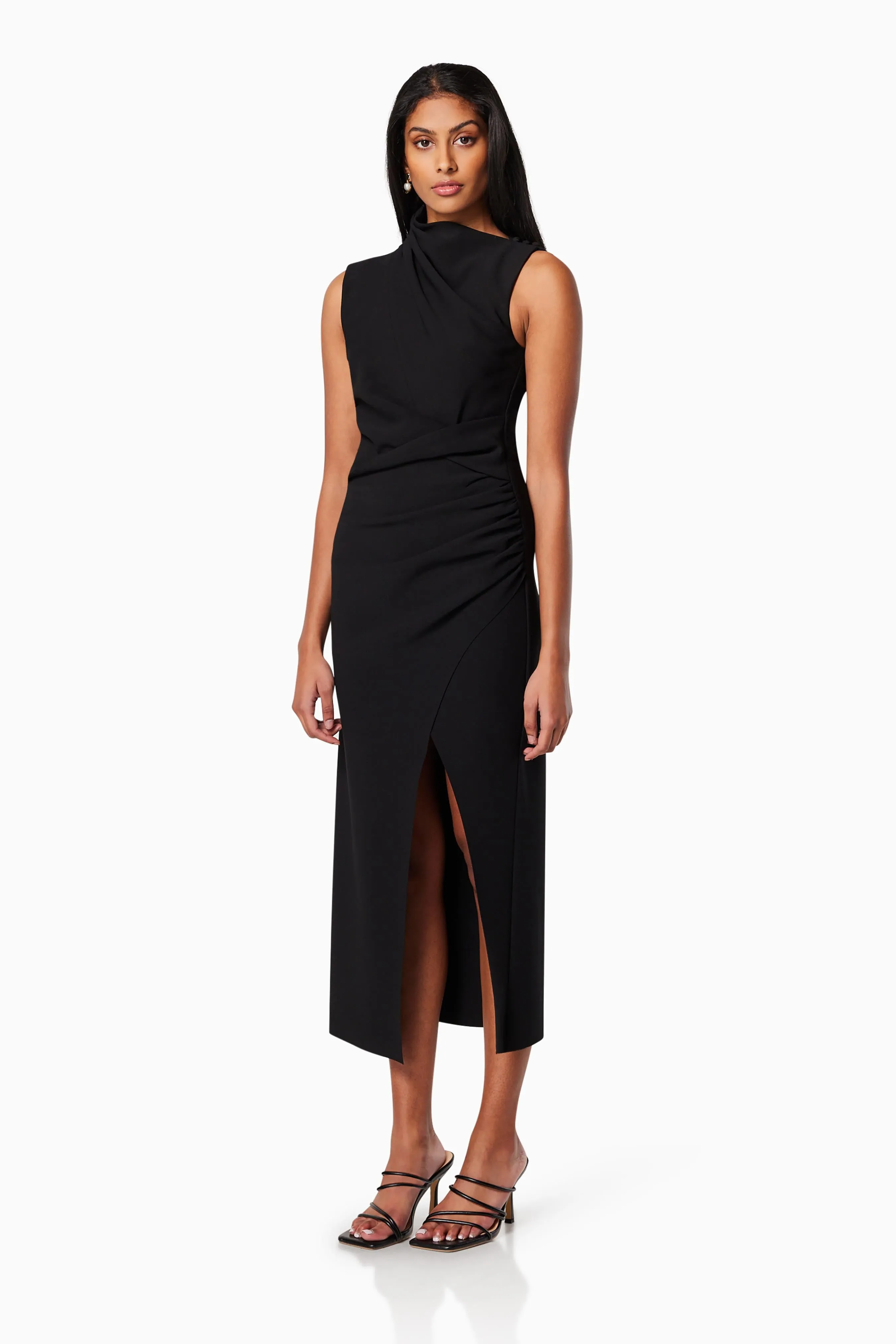 Genoa Fitted Midi Dress In Black sold by Elliatt product image thumbnail 3
