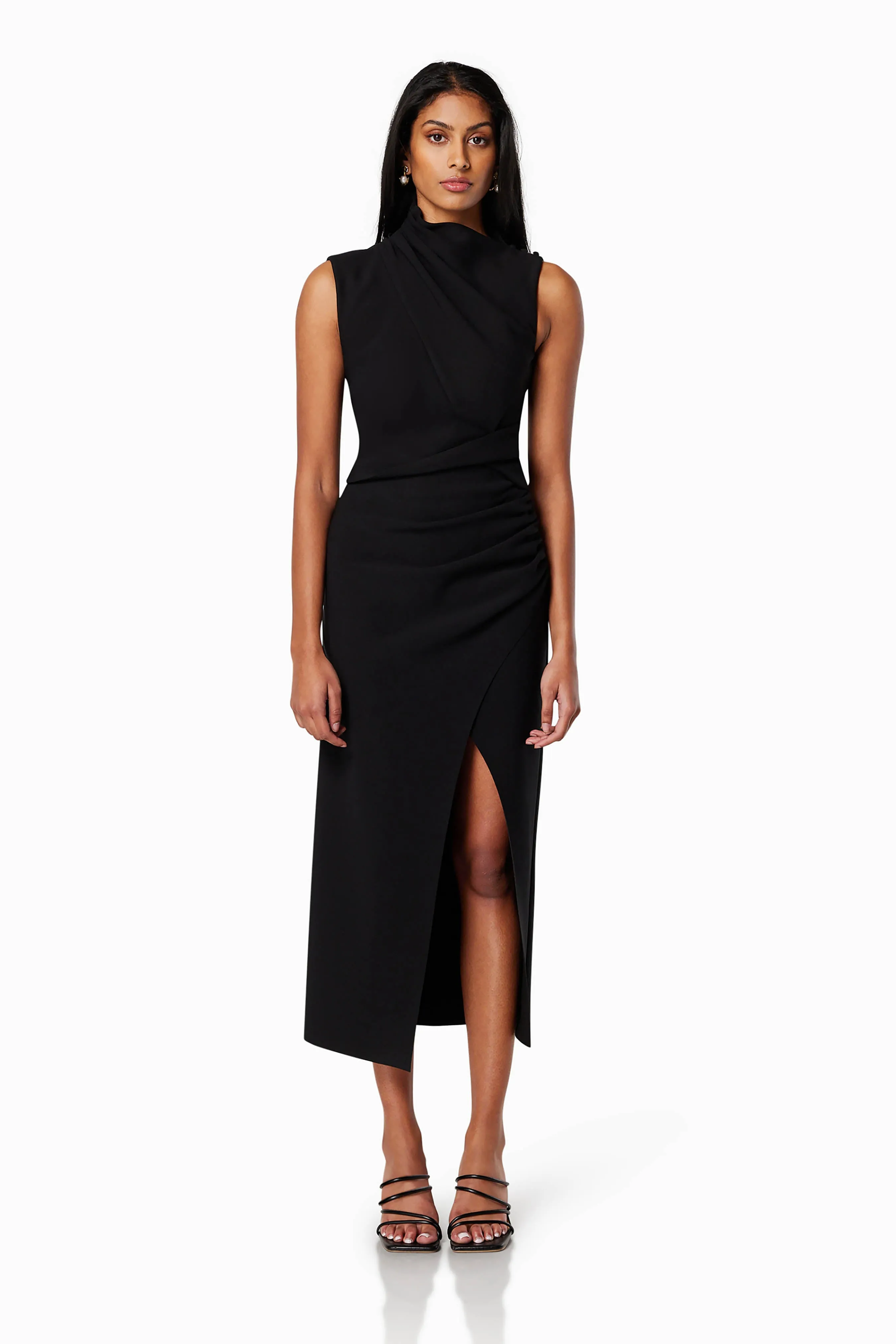 Genoa Fitted Midi Dress In Black sold by Elliatt