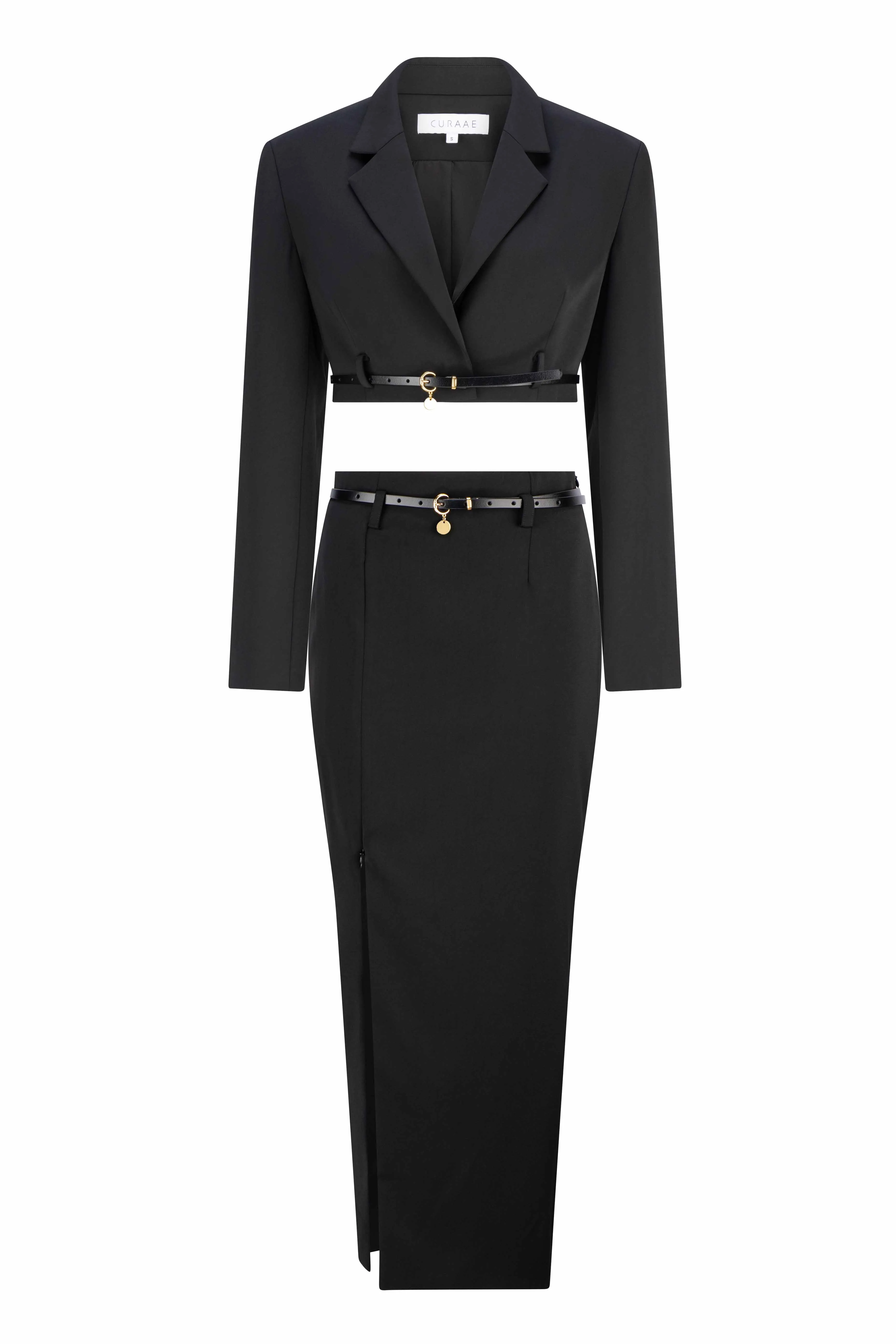 CURAAE Arabella Two-Piece Suiting Set In Black sold by Elliatt