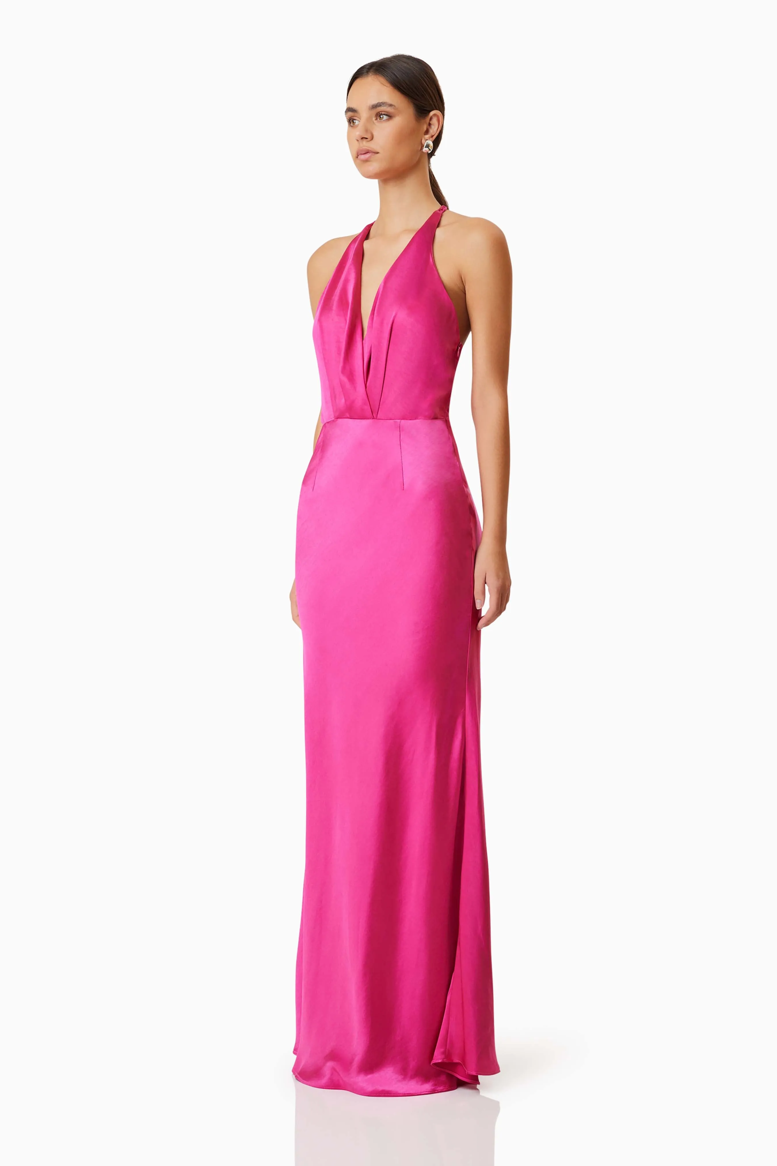 Aria Backless Satin Maxi Dress In Pink sold by Elliatt product image thumbnail 3