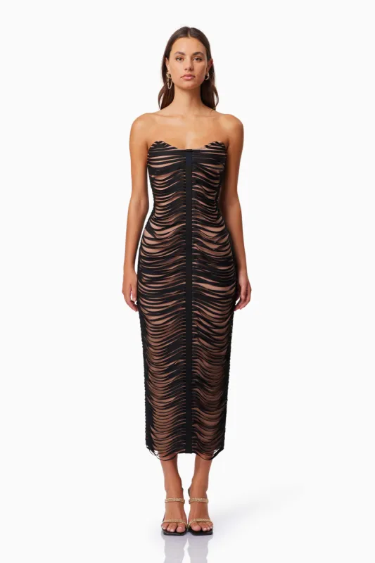 Stella Midi Dress Black made by Elliatt