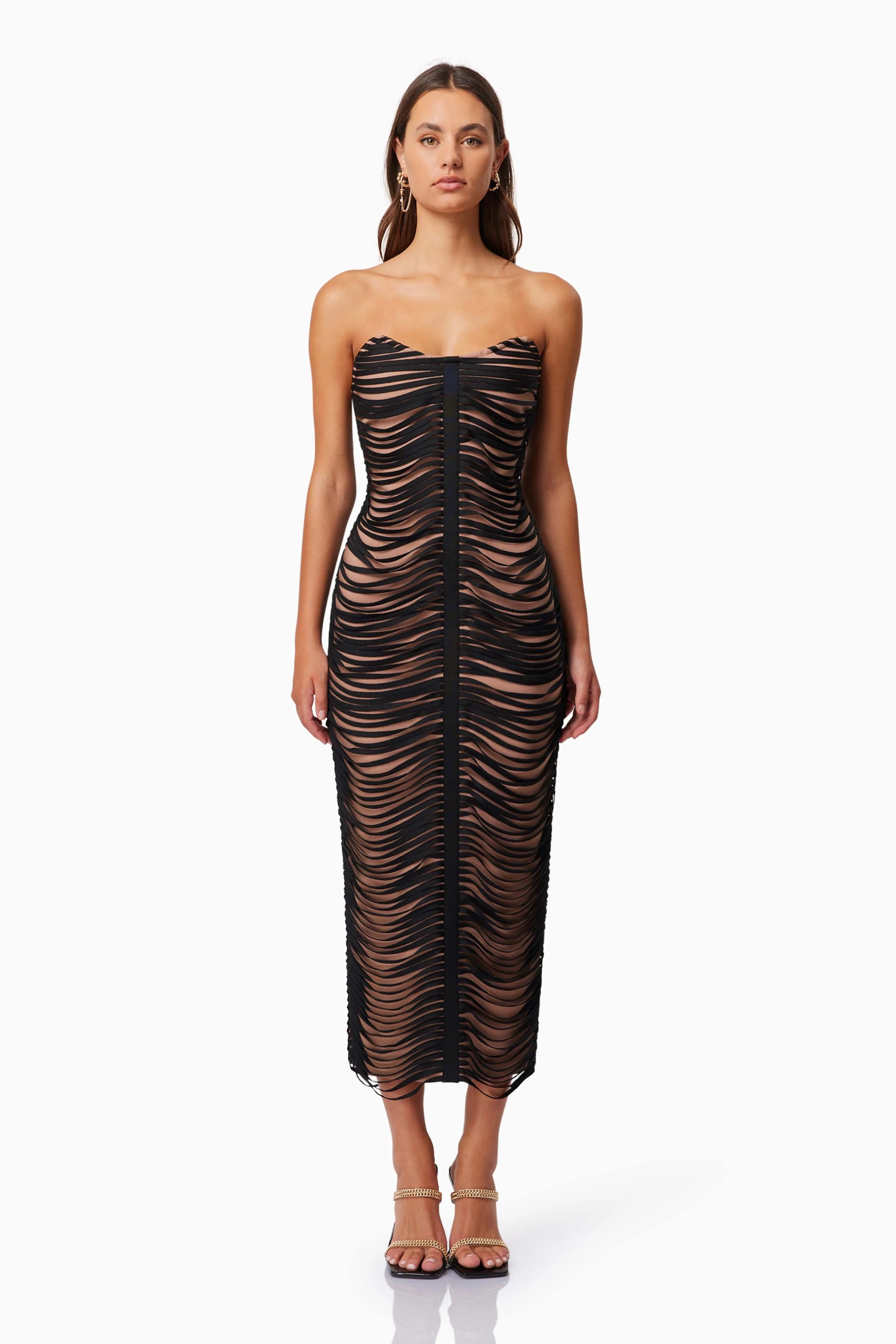 Stella Midi Dress Black sold by Elliatt