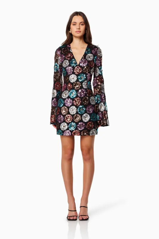 Vulnerable Sequin Mini Dress in Black sold by Elliatt