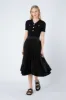 Tory Midi Pleated Skirt in Black sold by Elliatt