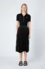 Tory Midi Pleated Skirt in Black sold by Elliatt