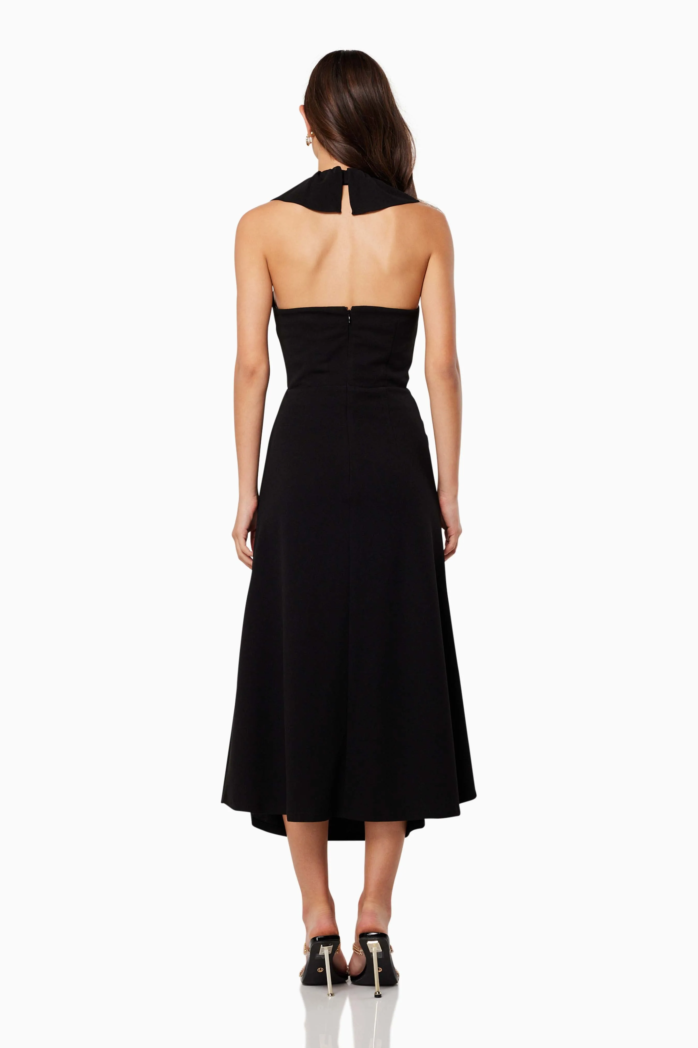 Zaina Plunge Midi Dress in Black sold by Elliatt product image thumbnail 4