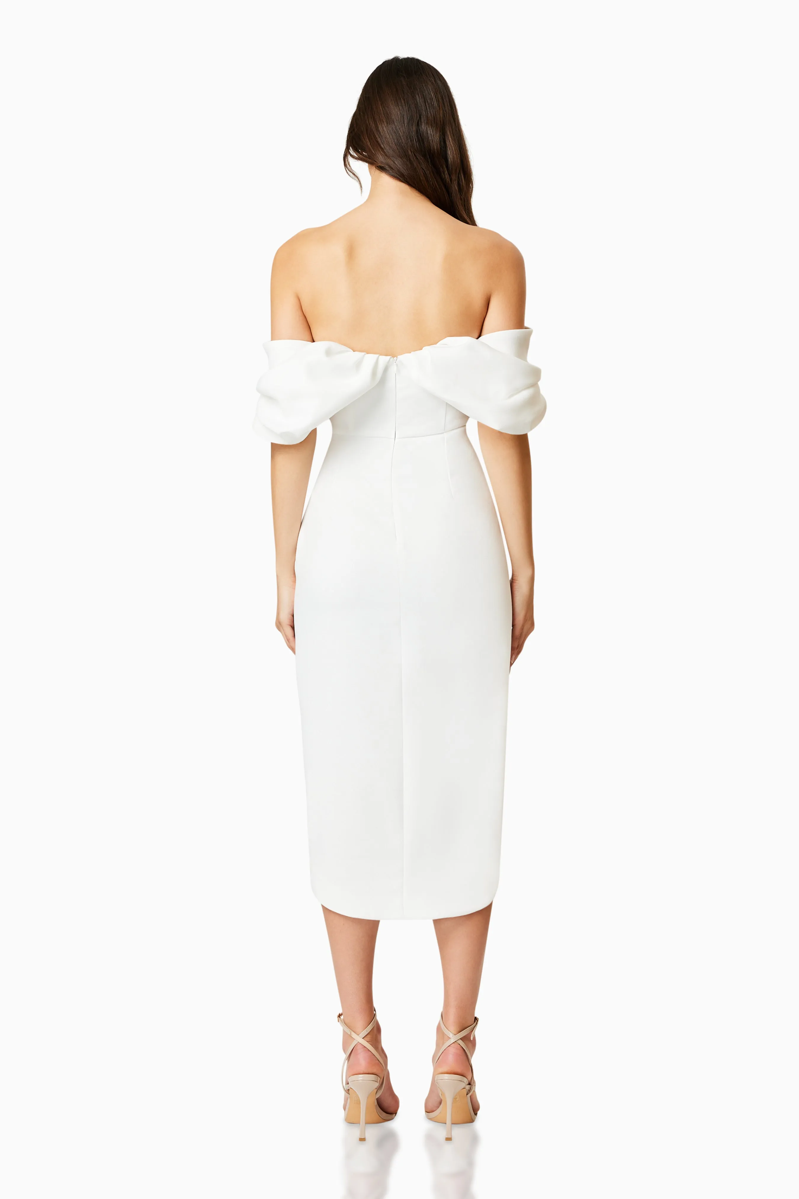March Off The Shoulder Midi Dress in White sold by Elliatt product image thumbnail 4