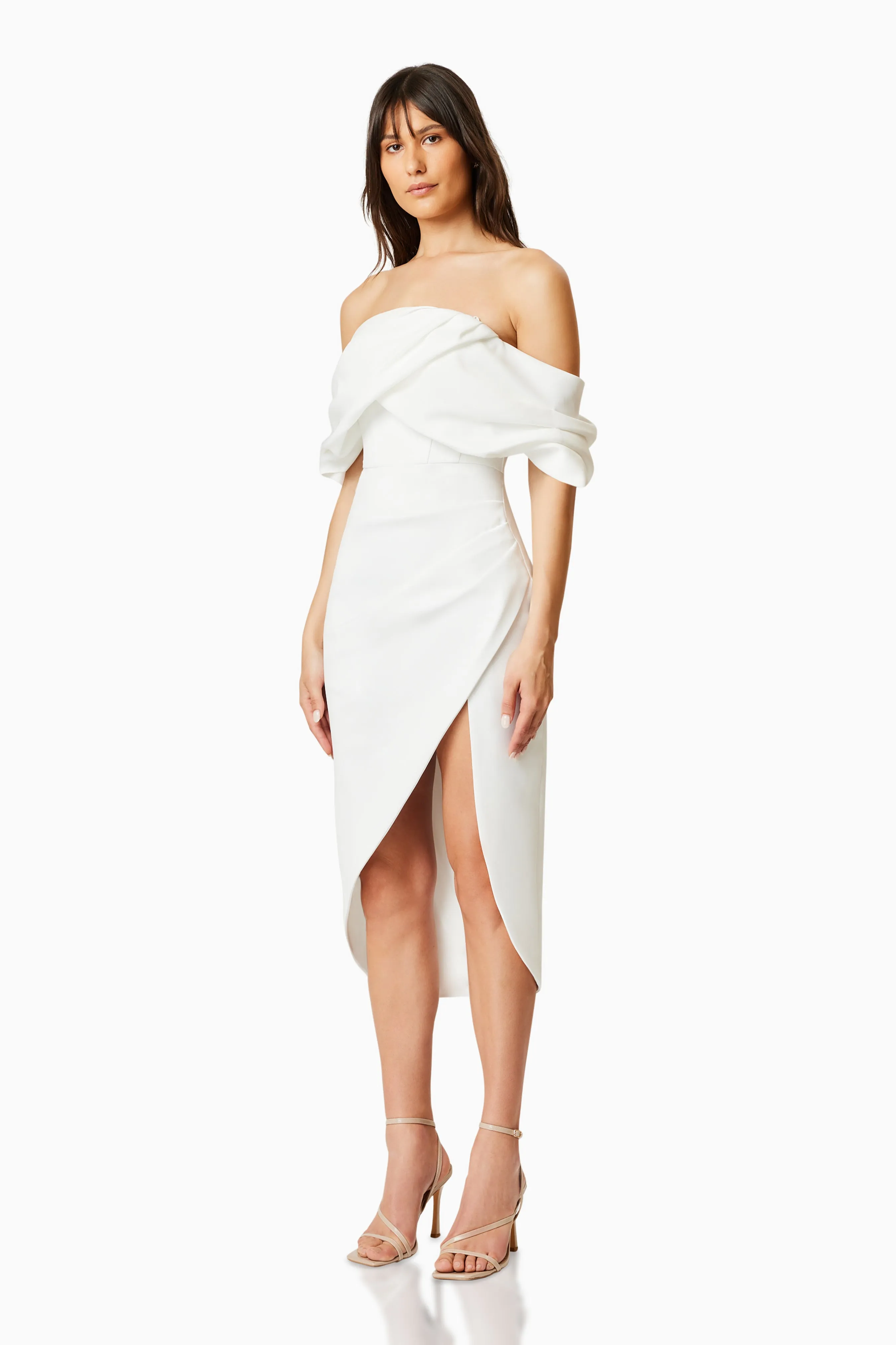 March Off The Shoulder Midi Dress in White sold by Elliatt product image thumbnail 2