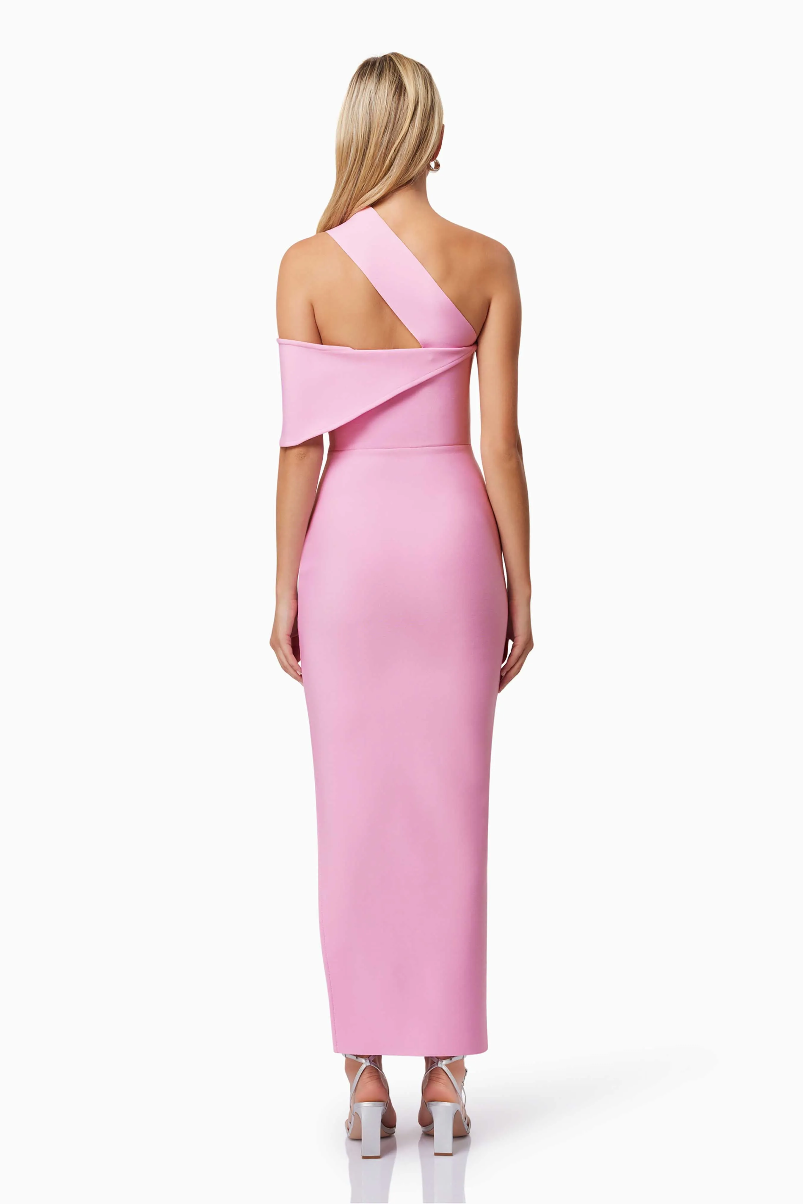 Riley One Shoulder Fitted Maxi Dress in Pink sold by Elliatt product image thumbnail 4