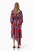 Thea Long Sleeve Floral Midi Dress in Red sold by Elliatt