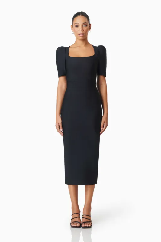 Neoma Midi Dress in Black sold by Elliatt