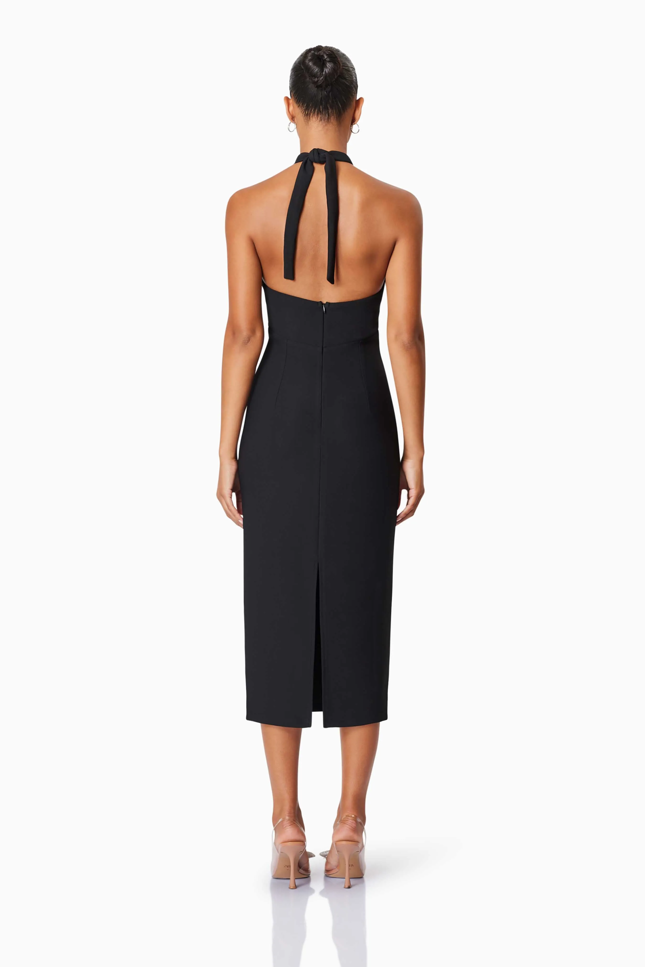 Victoria Bodycon Fitted Midi Dress in Black sold by Elliatt product image thumbnail 4