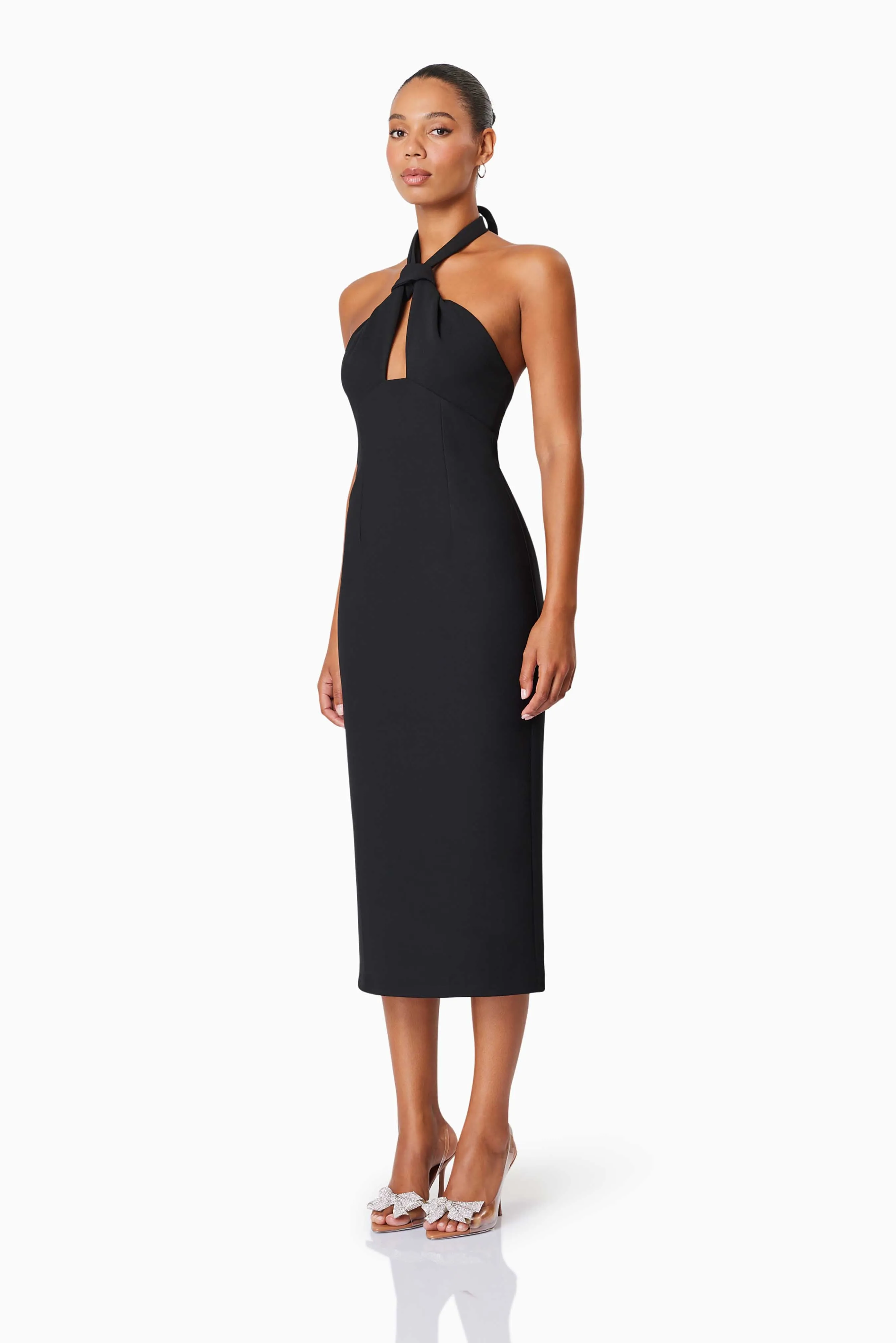 Victoria Bodycon Fitted Midi Dress in Black sold by Elliatt product image thumbnail 2
