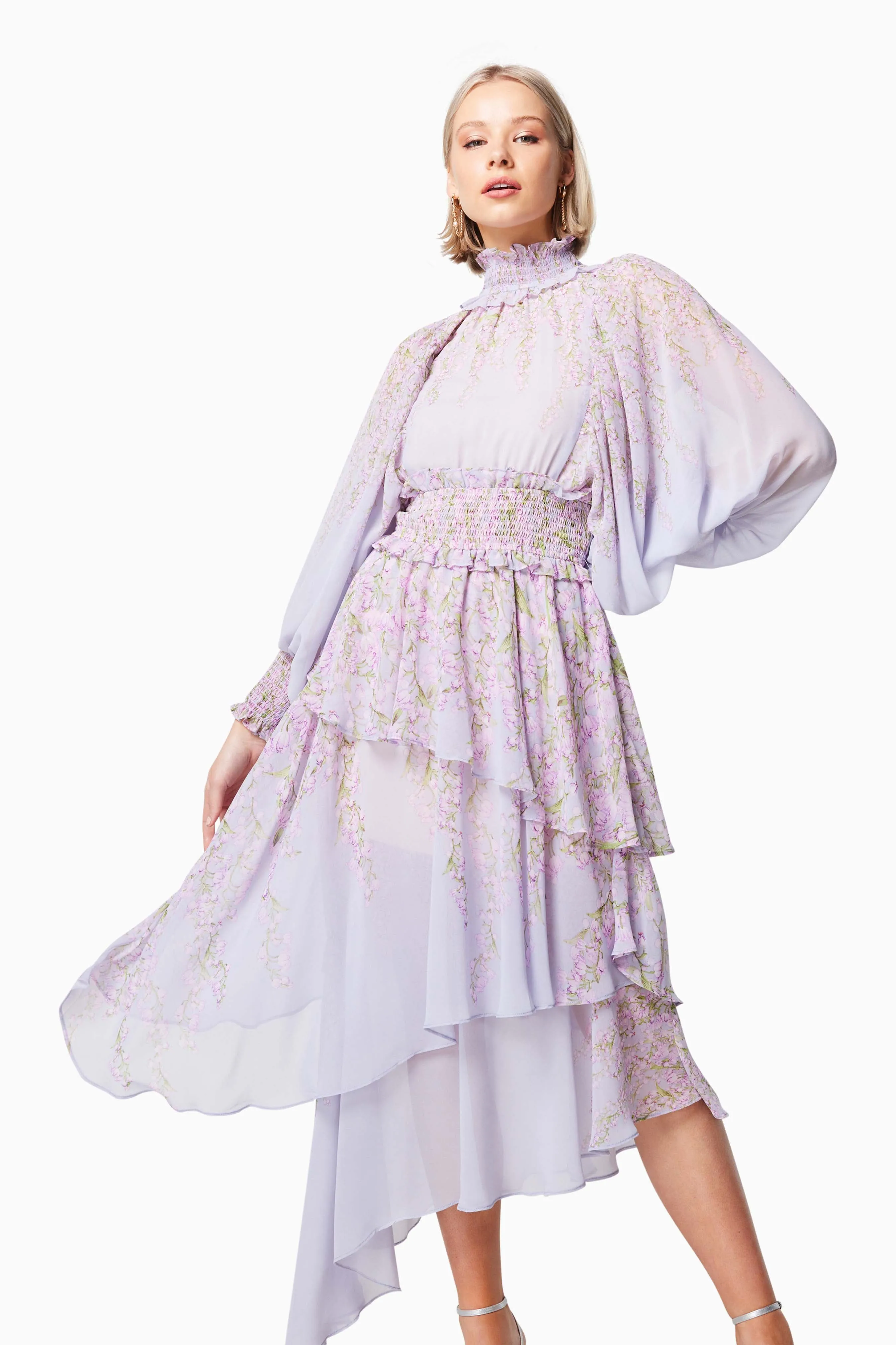 Astrid Long Sleeve Midi Dress in Purple sold by Elliatt product image thumbnail 5