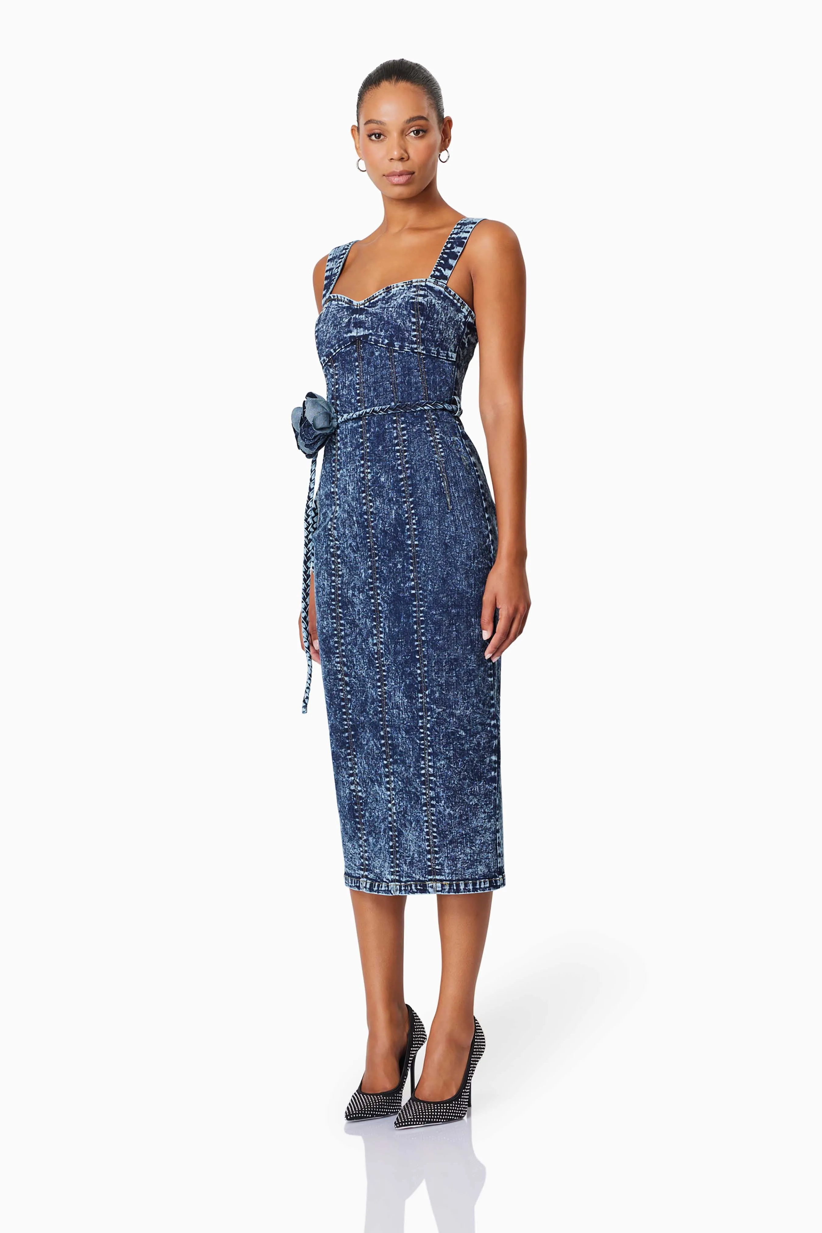 Camila Midi Denim Dress in Blue sold by Elliatt product image thumbnail 2