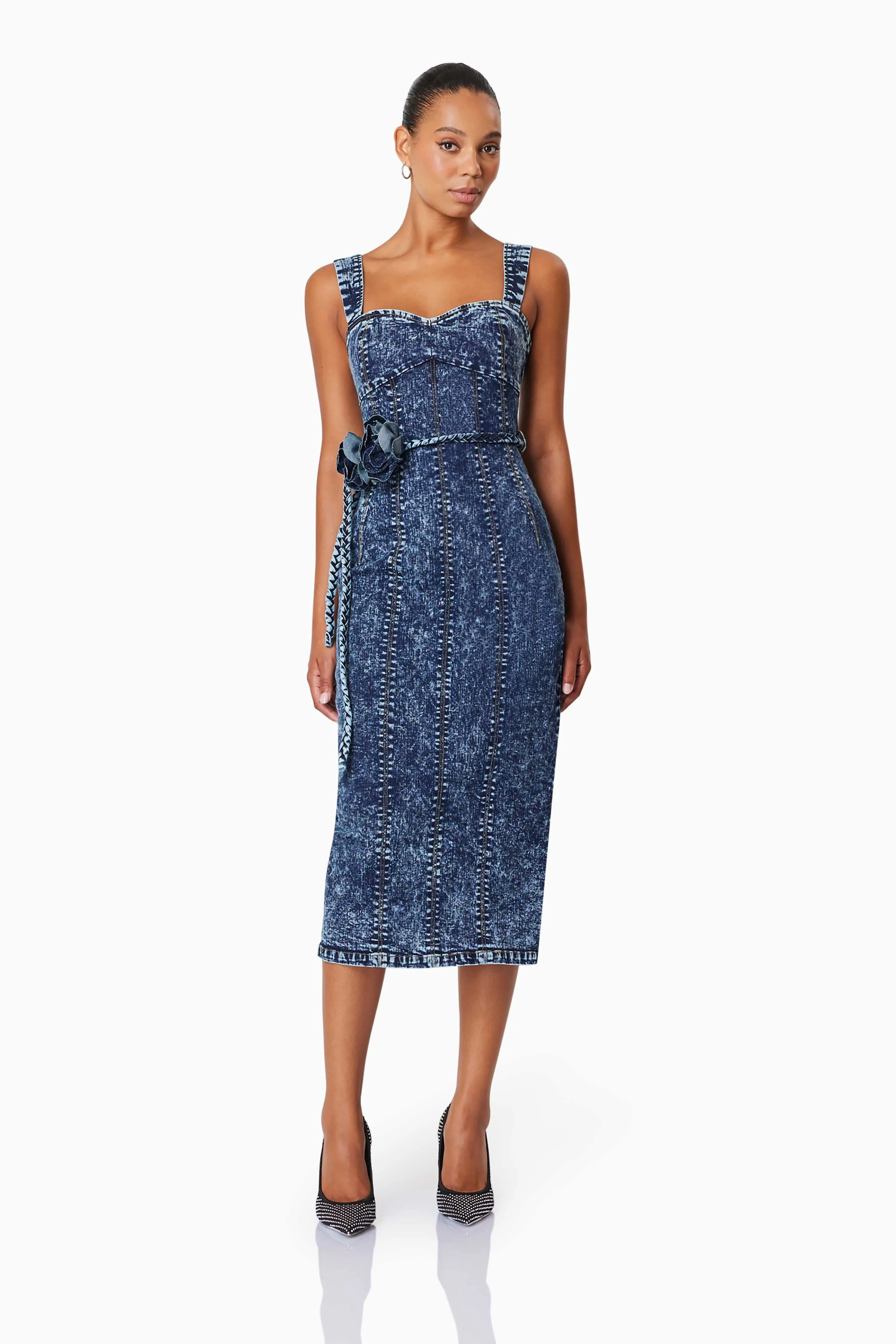 Camila Midi Denim Dress in Blue sold by Elliatt product image thumbnail 3