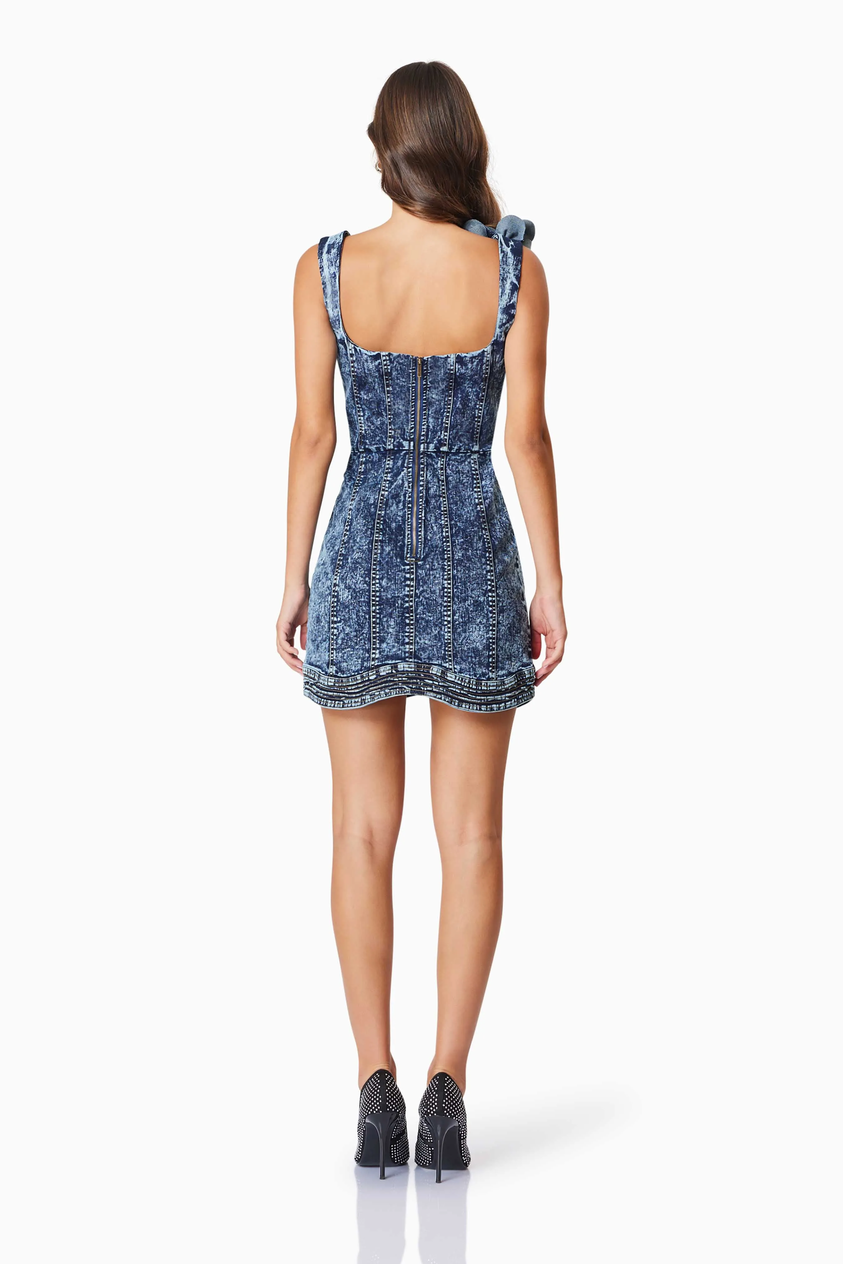 Camila Mini Denim Dress in Blue sold by Elliatt product image thumbnail 4