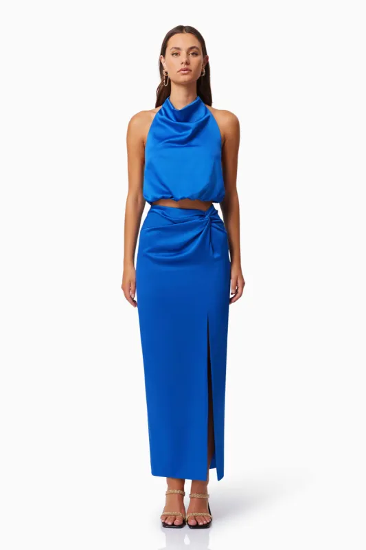 Chiara Satin Set in Blue sold by Elliatt