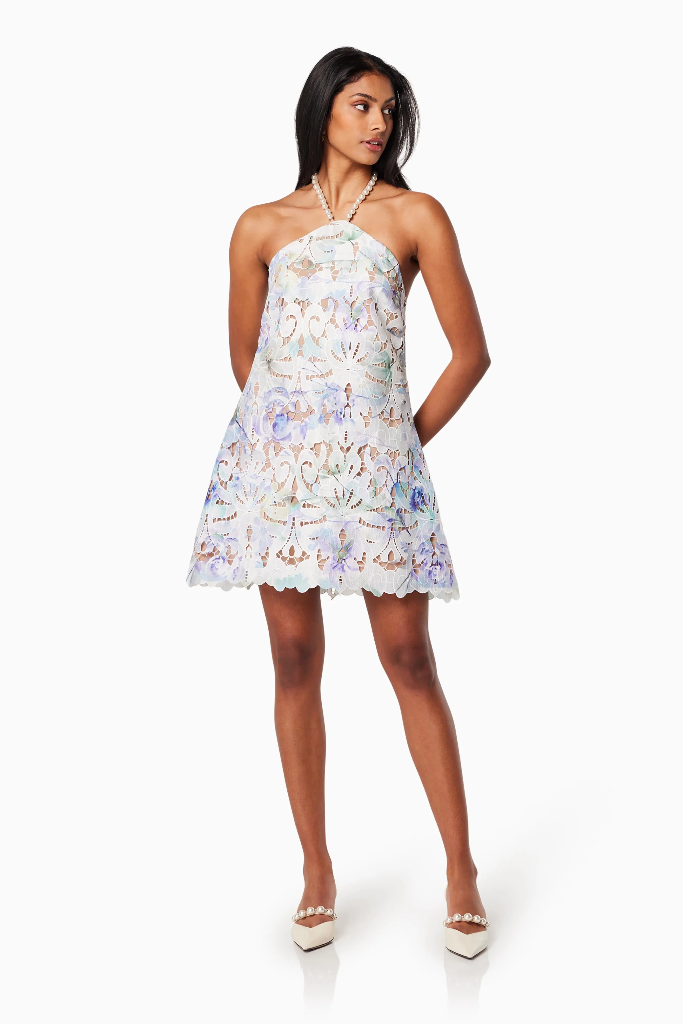 Berlin Halter Neck Mini Dress In Blue sold by Elliatt product image thumbnail 4