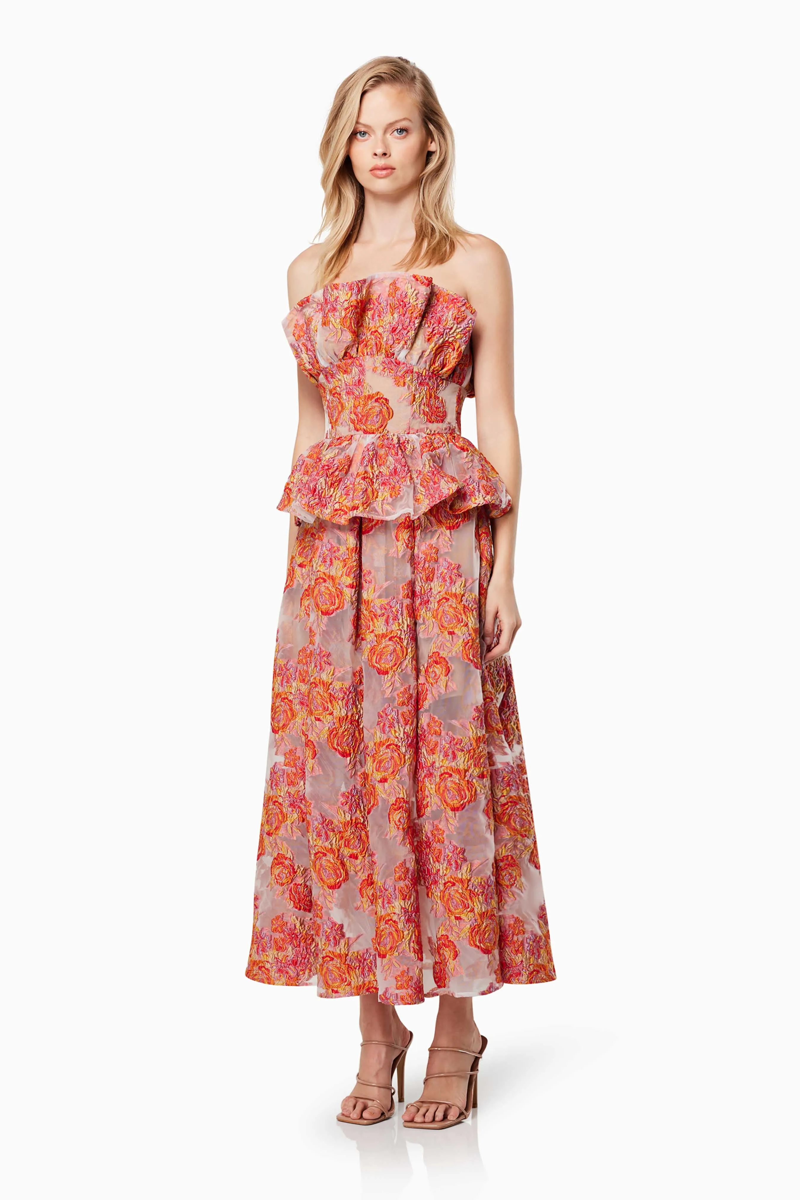 Fidelity Floral Midi Dress in Red sold by Elliatt product image thumbnail 2