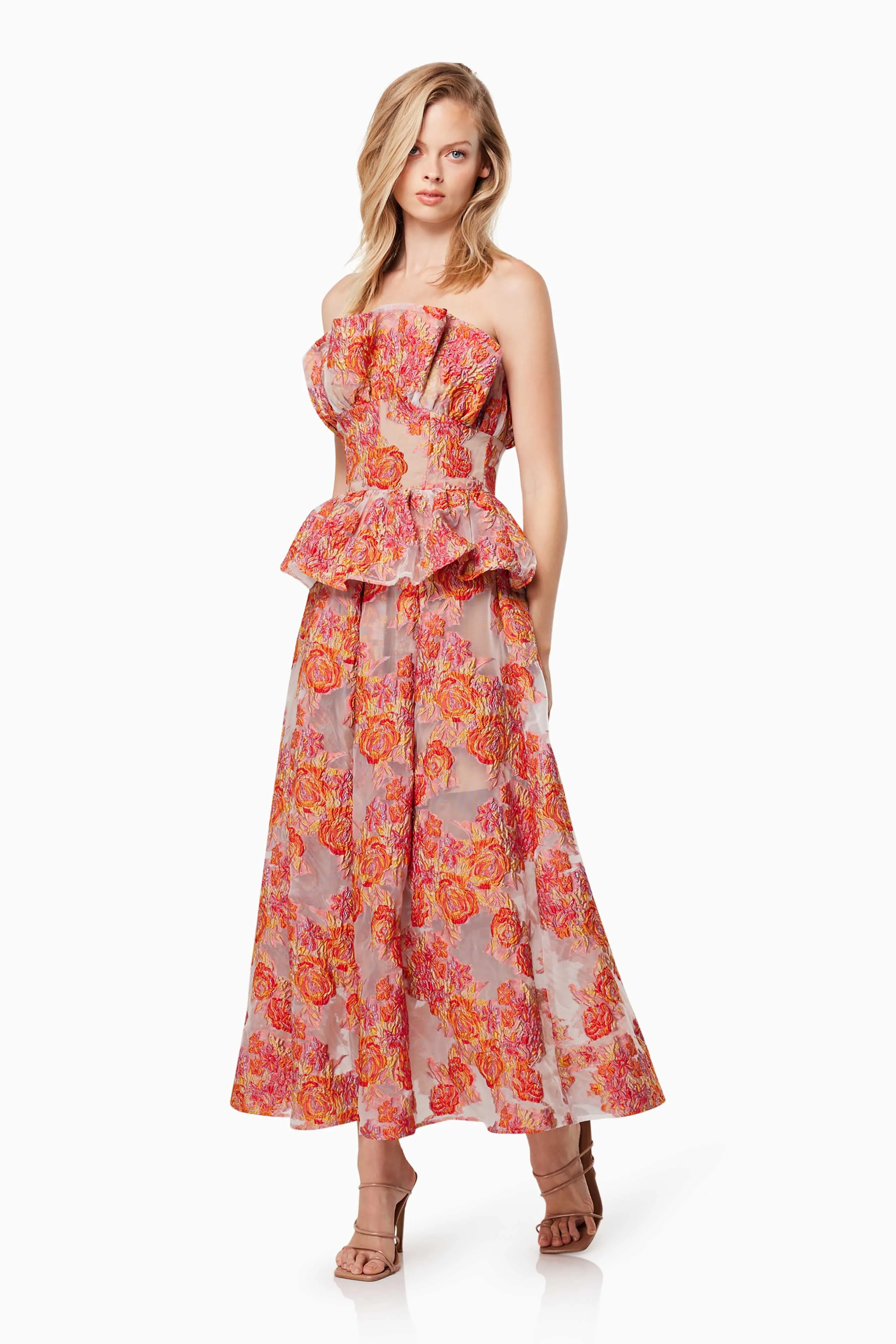 Fidelity Floral Midi Dress in Red sold by Elliatt product image thumbnail 5