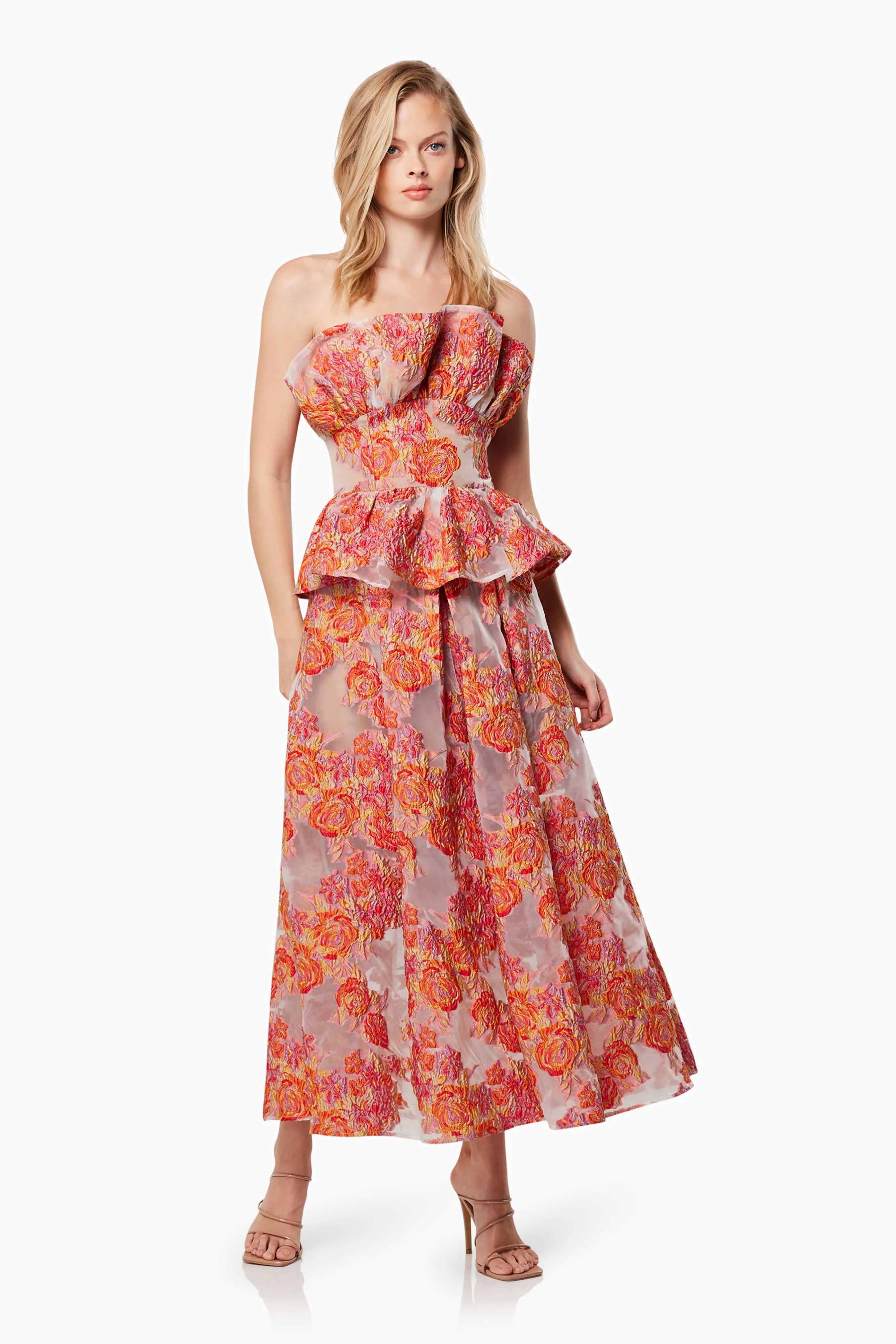 Fidelity Floral Midi Dress in Red sold by Elliatt product image thumbnail 3