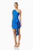 Cypress One Shoulder Mini Dress in Blue sold by Elliatt