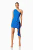 Cypress One Shoulder Mini Dress in Blue sold by Elliatt